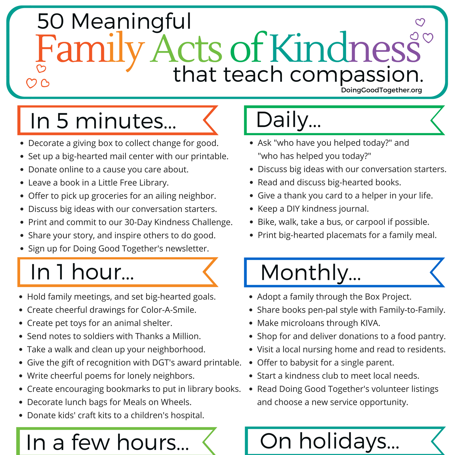 Printable Family Acts of Kindness