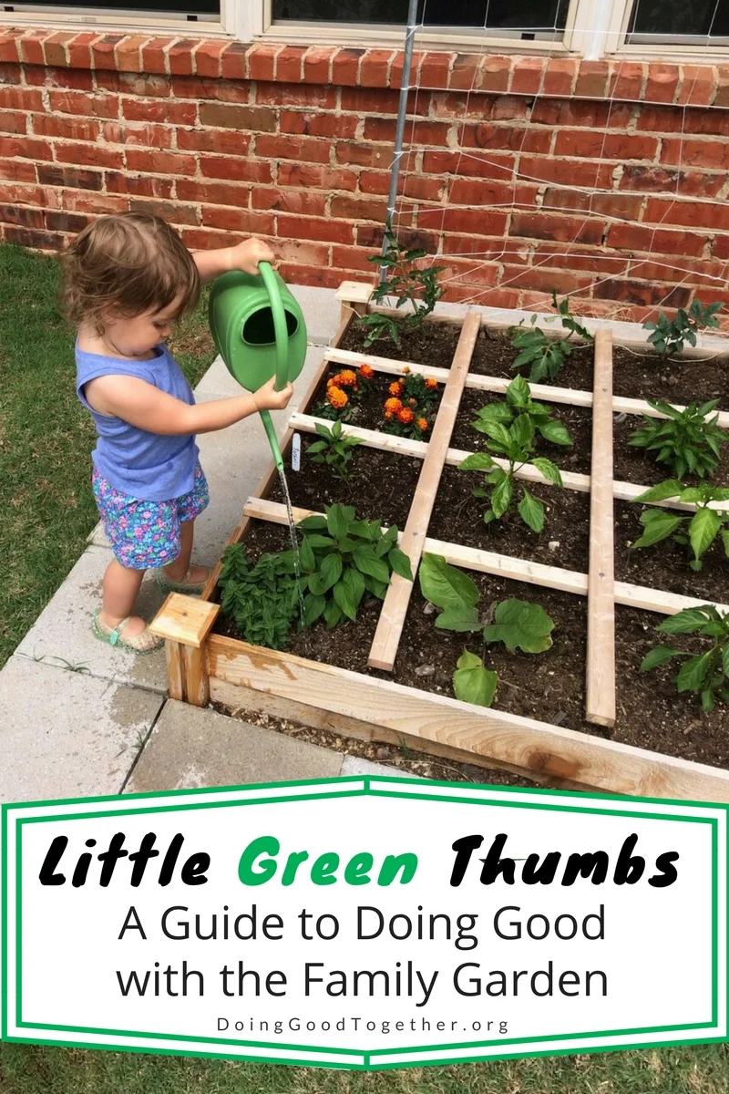 Big-Hearted Families Member Audrey shared this adorable photo of her little gardener tending their first family garden.