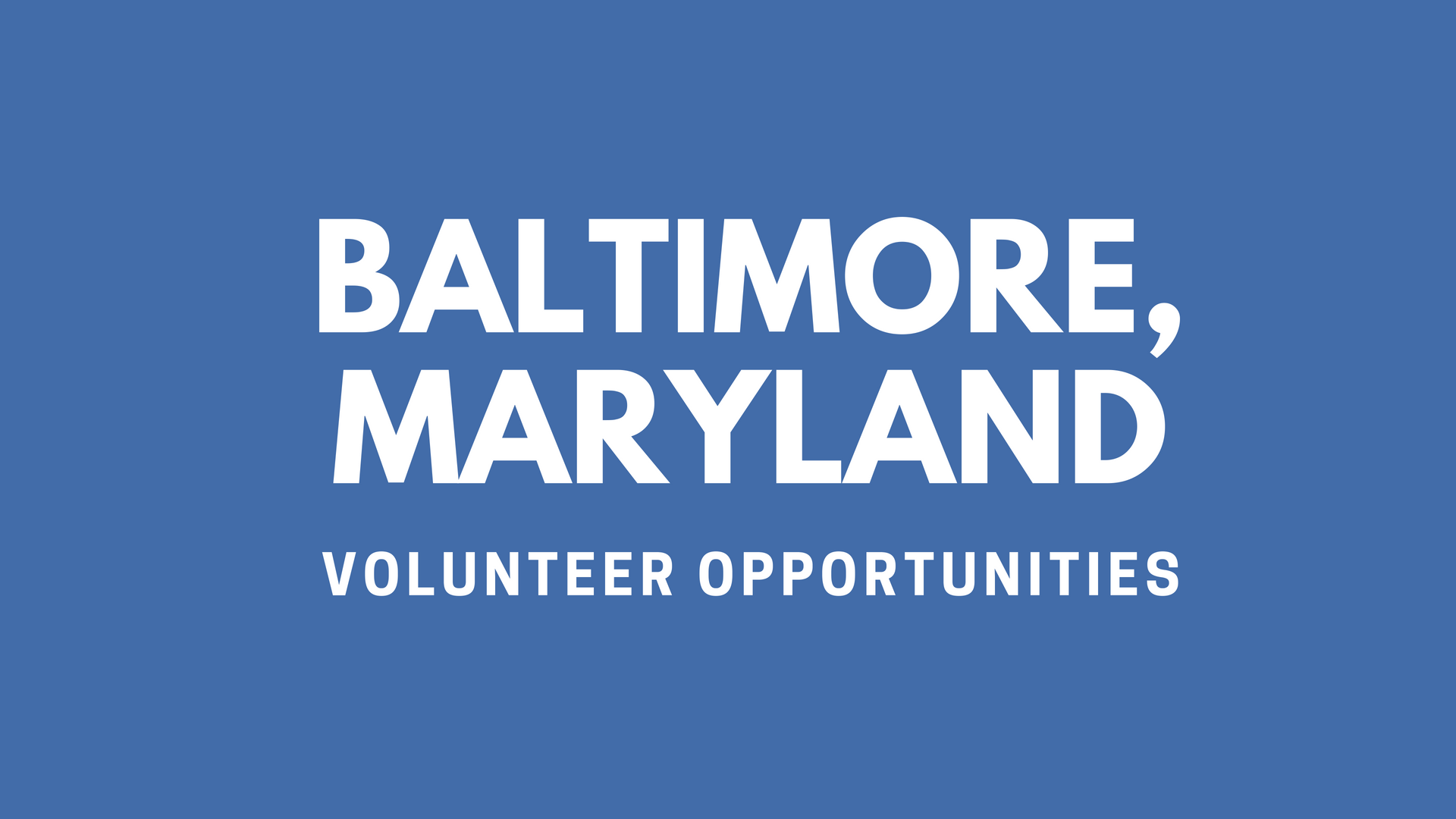 Baltimore Family Volunteering