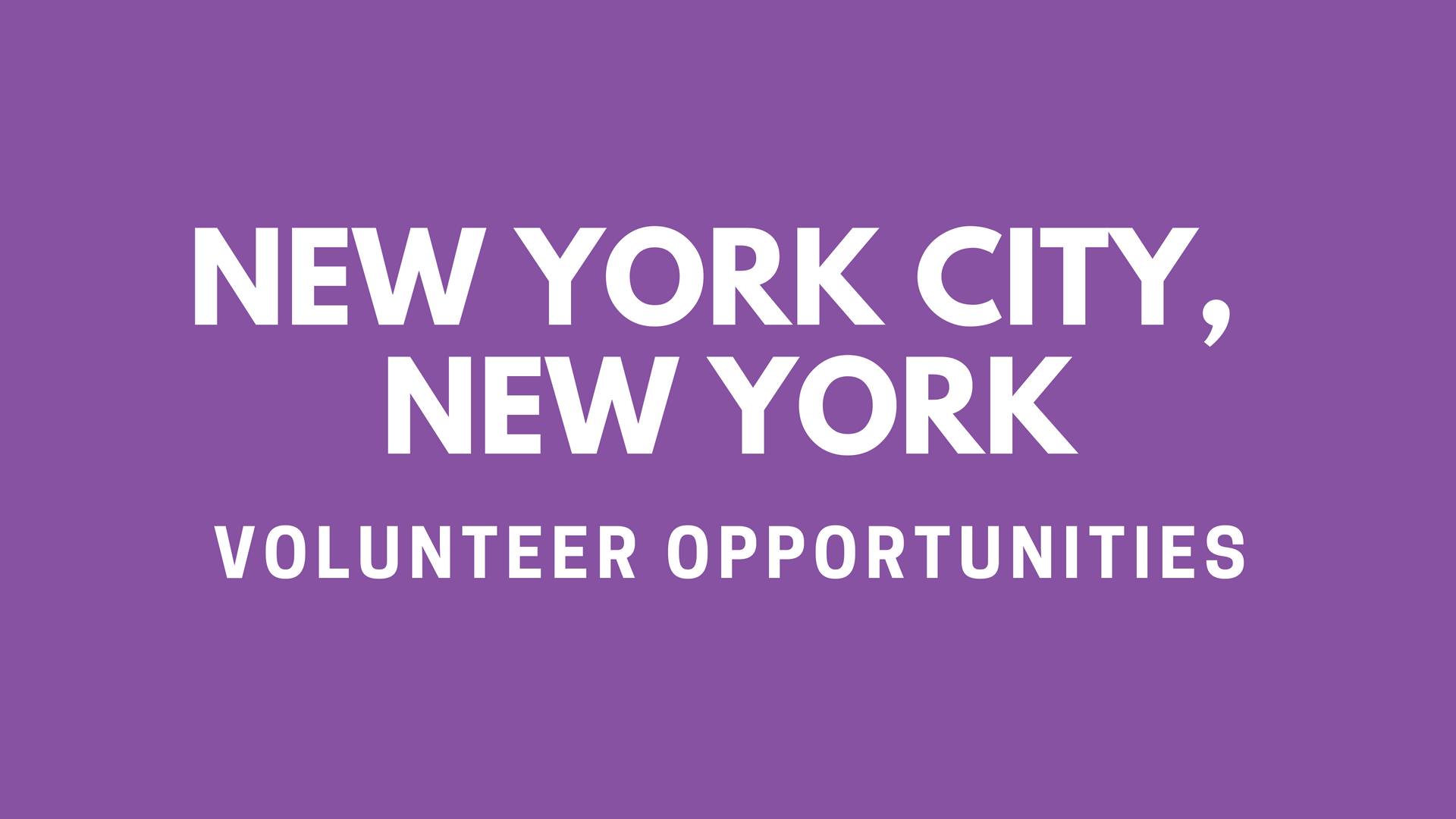 New York City (NYC) Family Volunteering