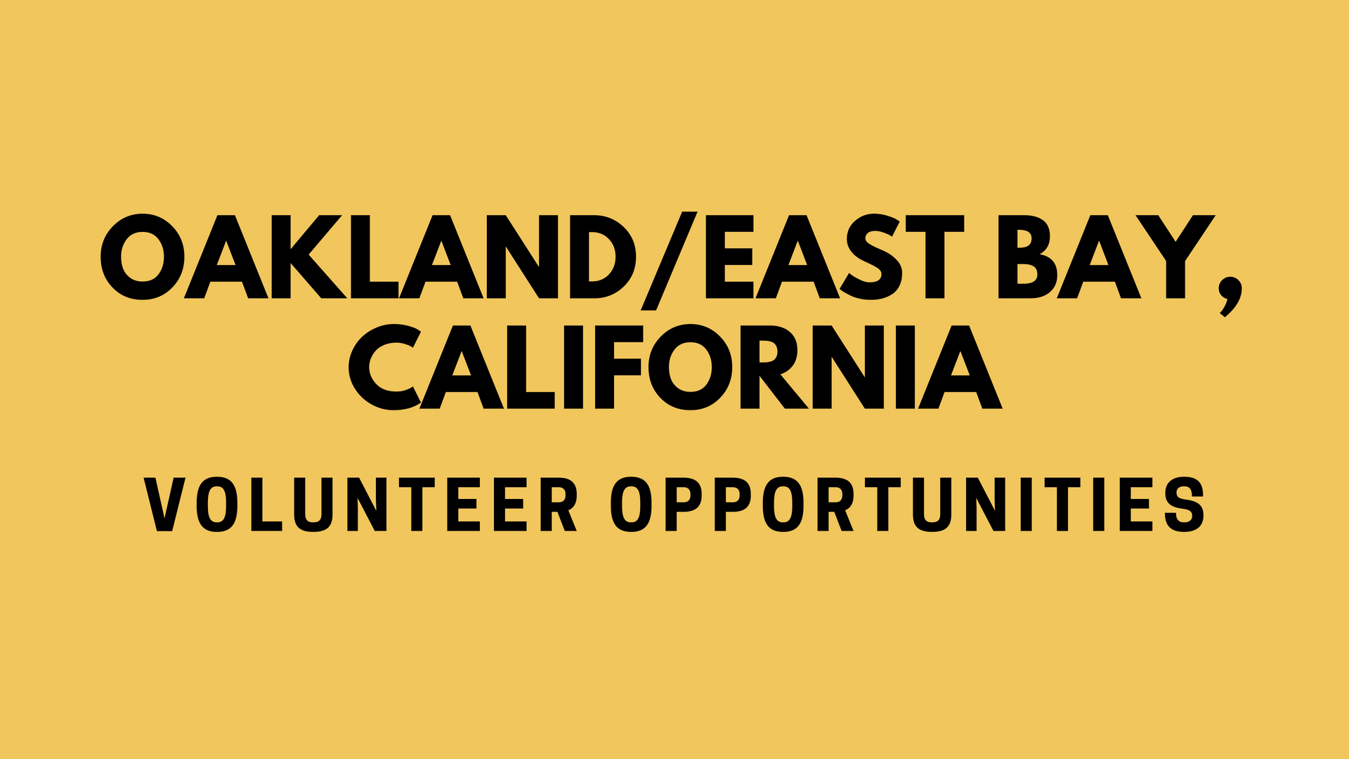 Oakland/East Bay Family Volunteering 