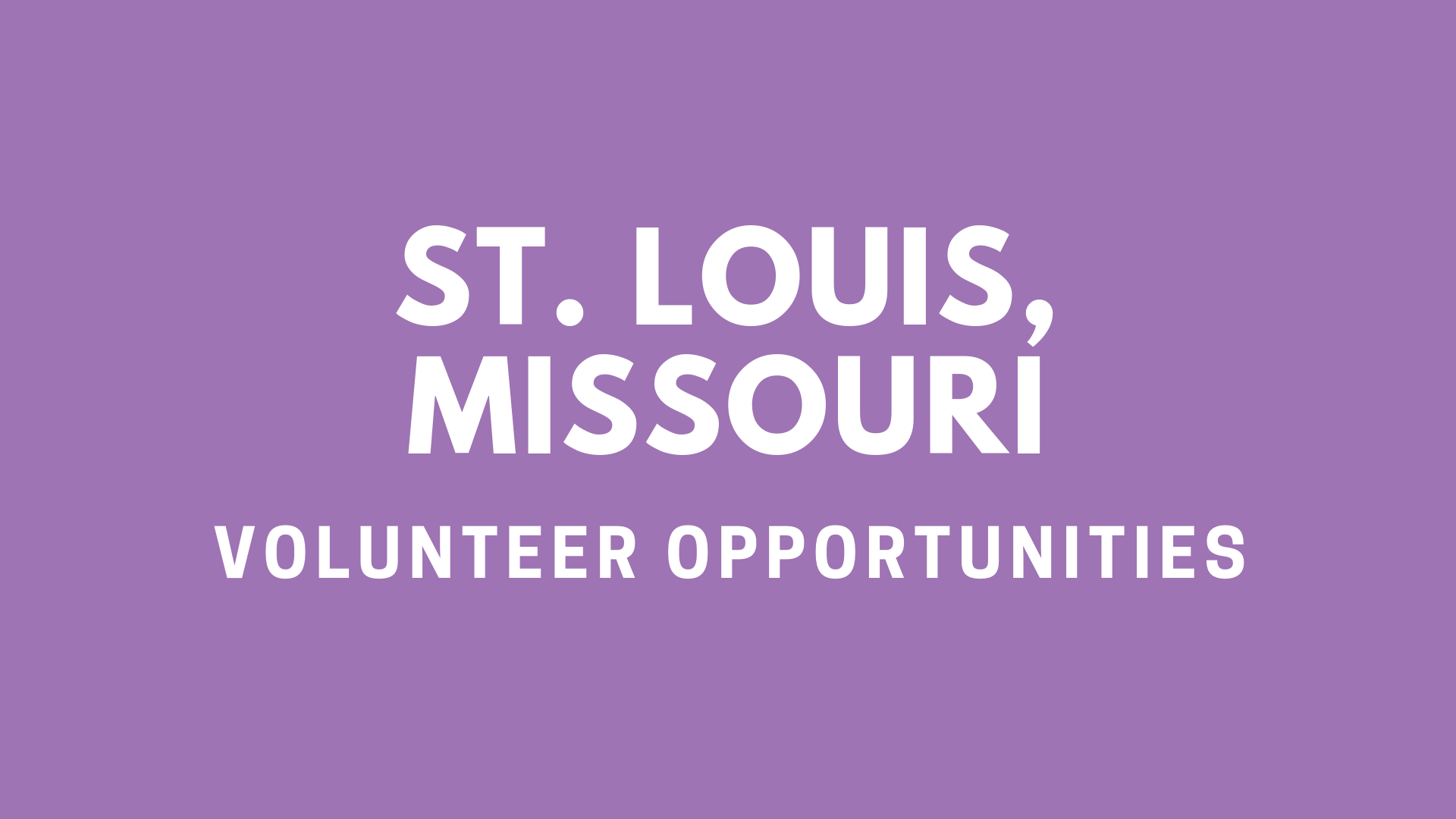 St. Louis Family Volunteering