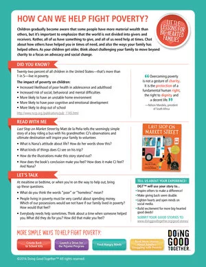 Print DGT’s reflection guide when you volunteer to fight poverty.