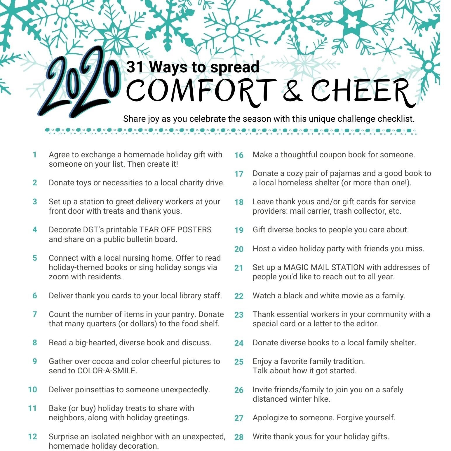 2020 Holiday Kindness Countdown