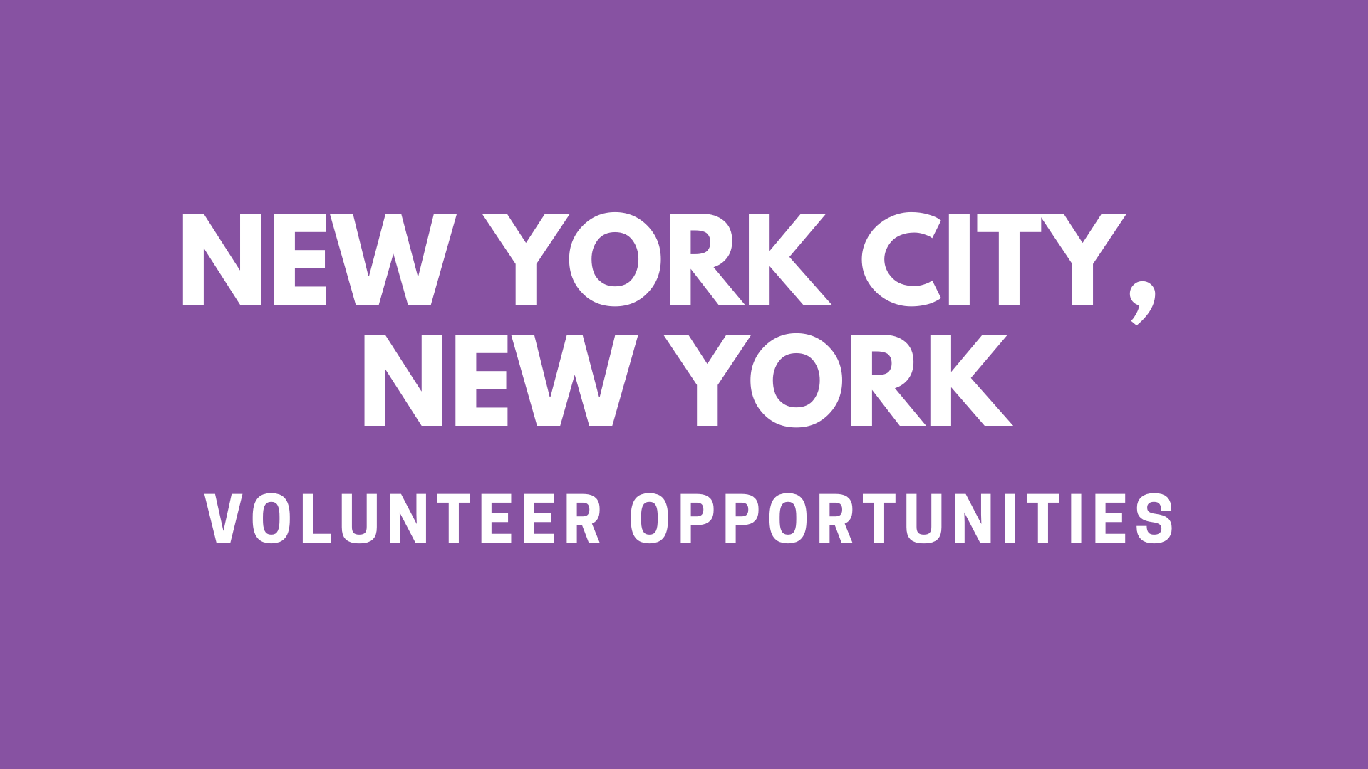 Volunteer in New York City (NYC)