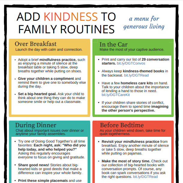 Add Kindness to Family Routines