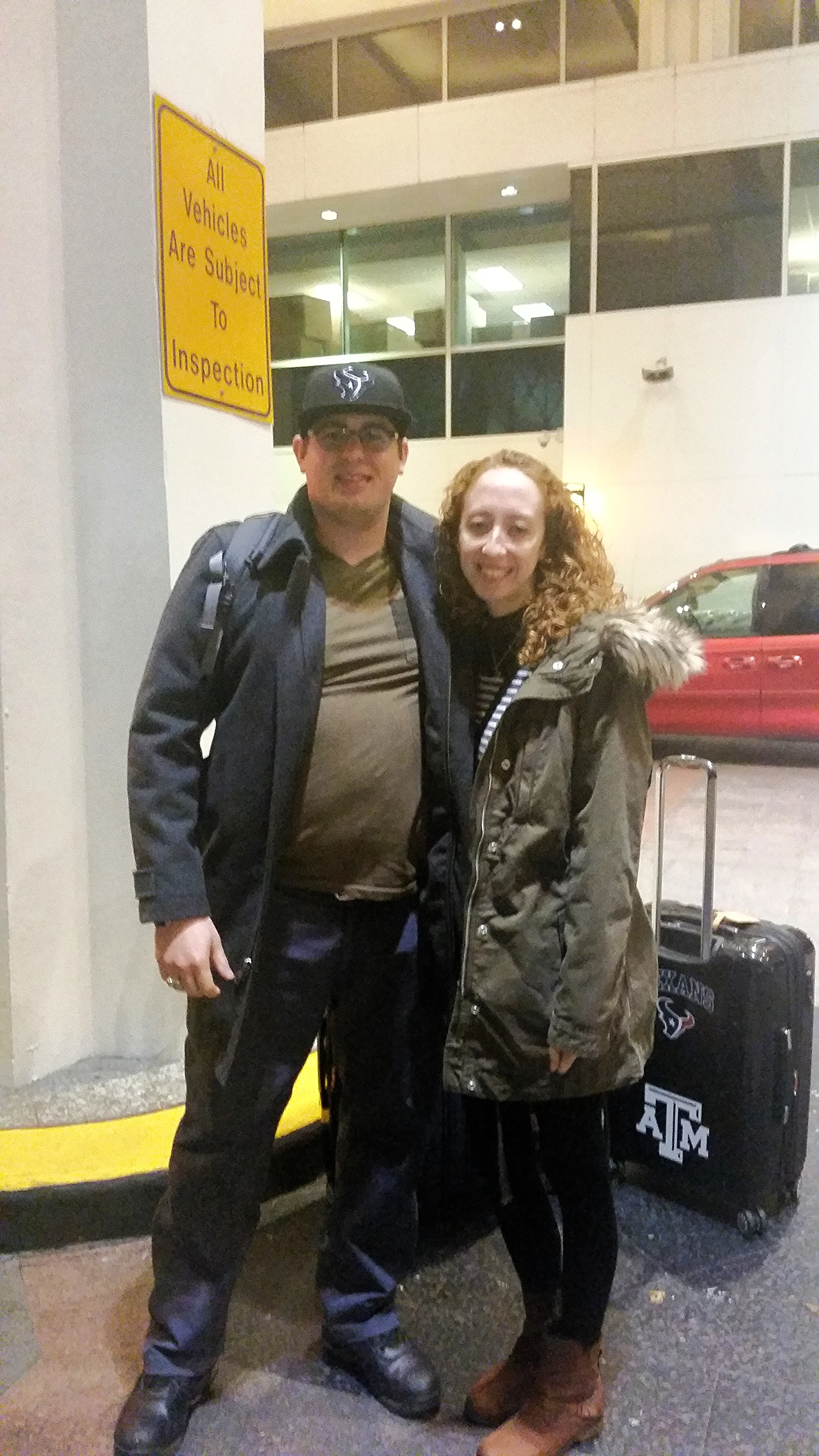 A little blurry but this is the first picture of our European Adventure. And this is what 5am W & C look like. 