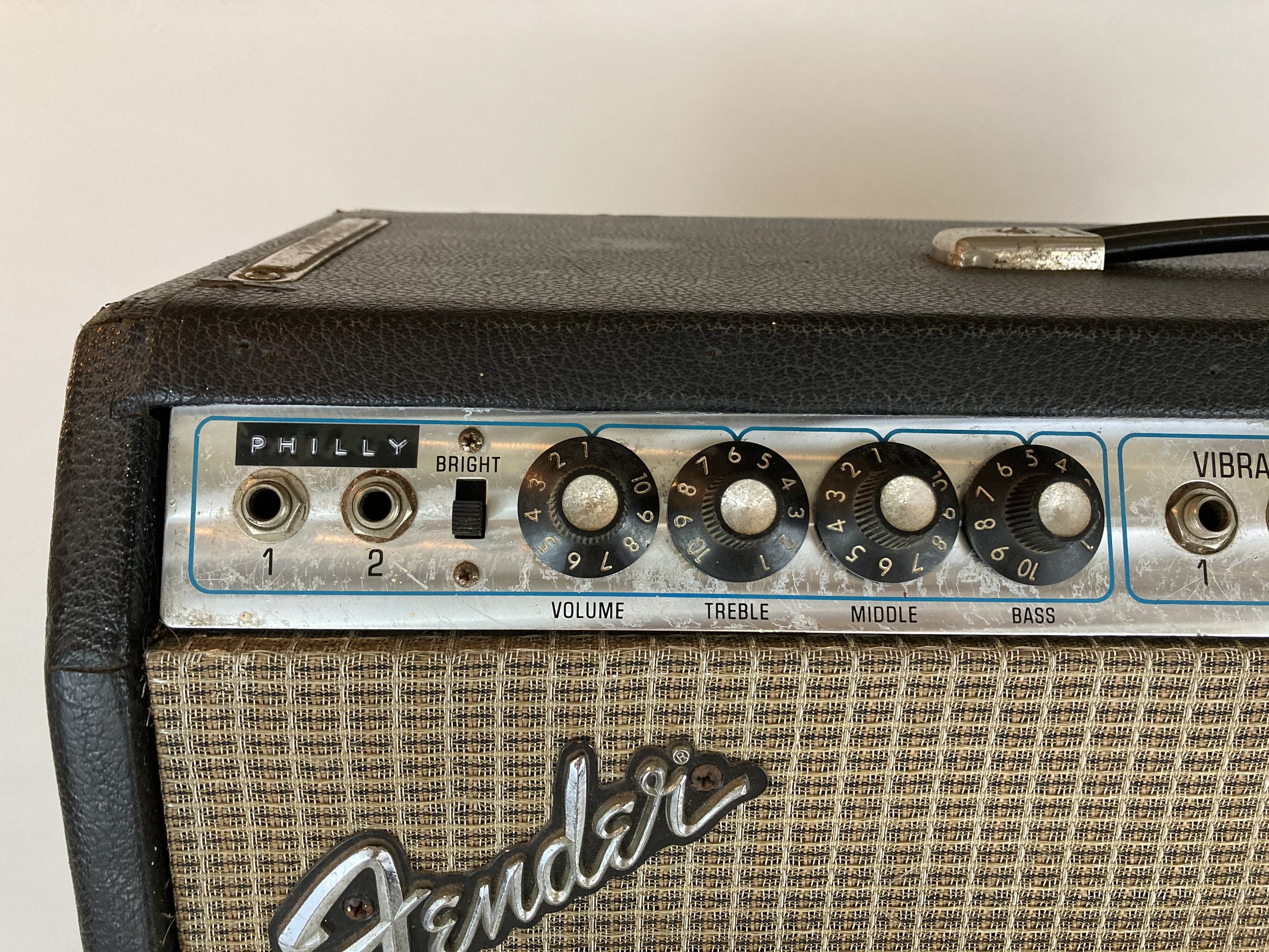 A heavily modified Fender Quad Reverb with a "Philly" preamp channel