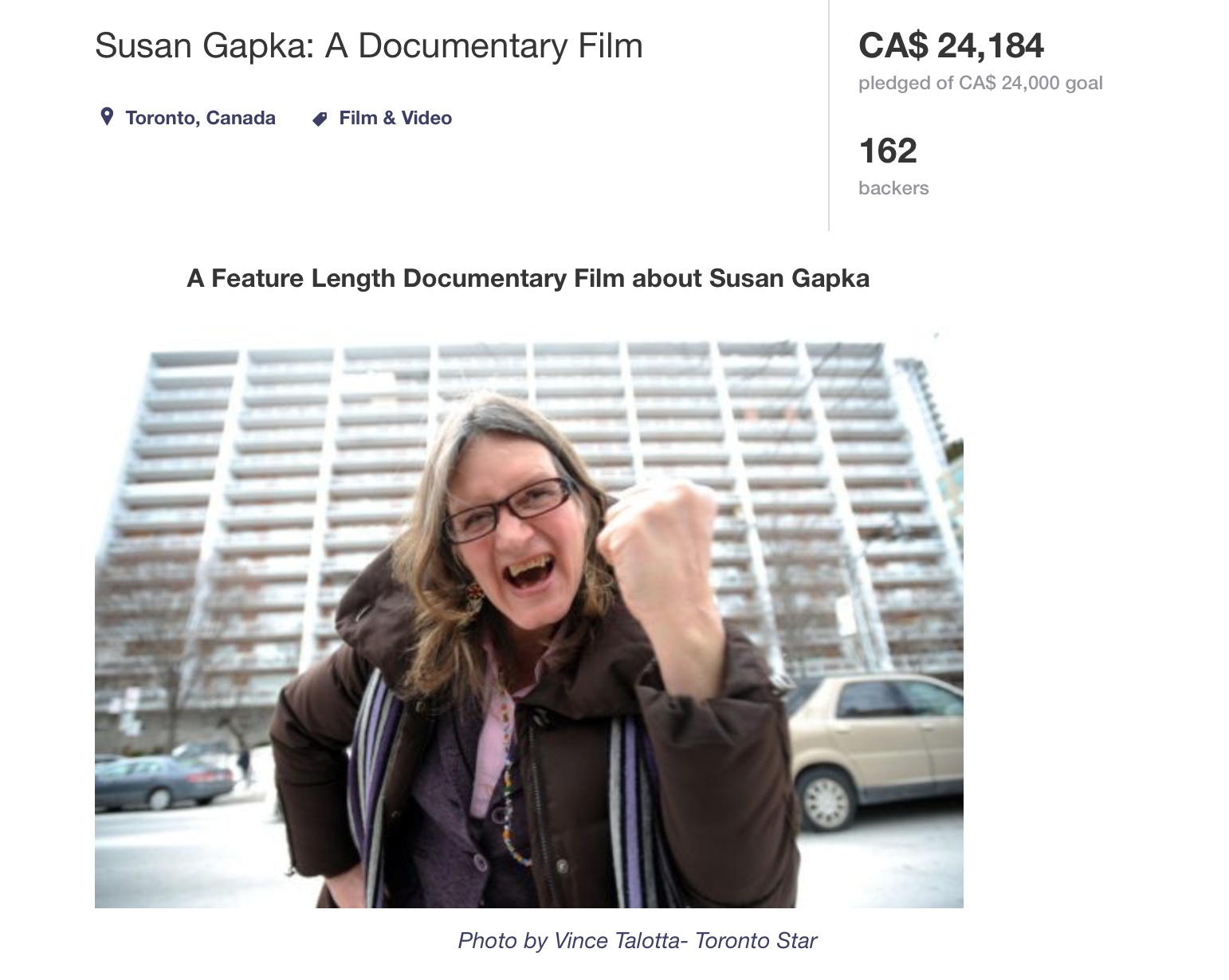 LEM raises over $24000 for Susan Gapka Documentary on Kickstarter 