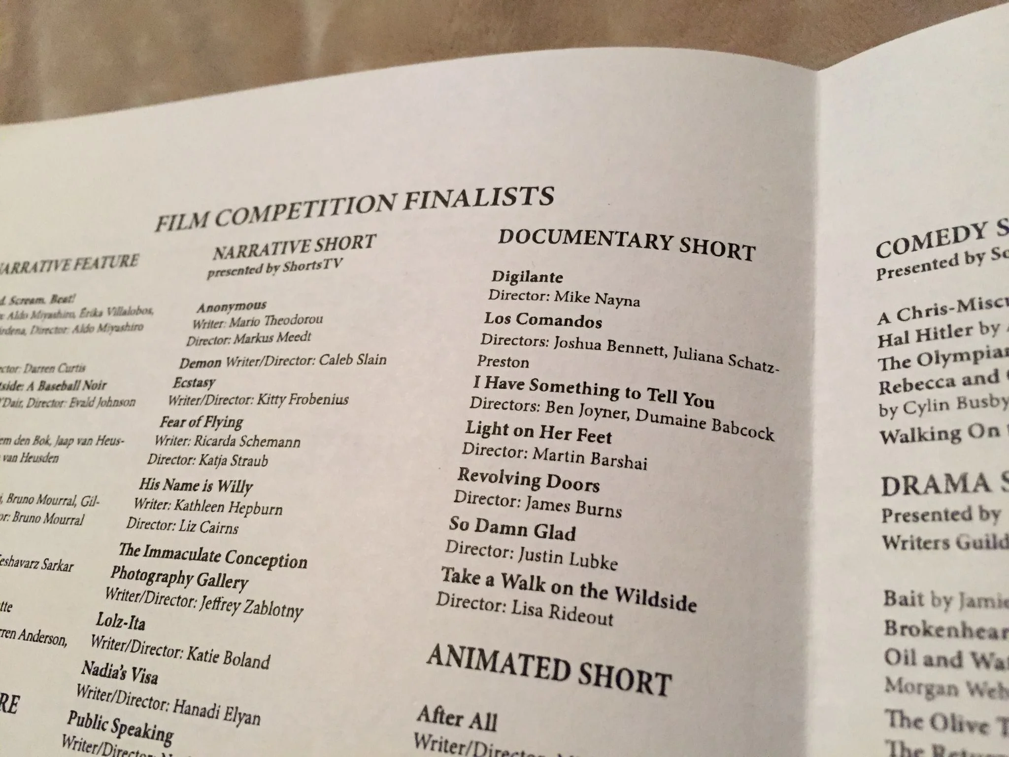 Take a Walk on the Wildside Finalist Best Short Documentary at Austin Film Festival 