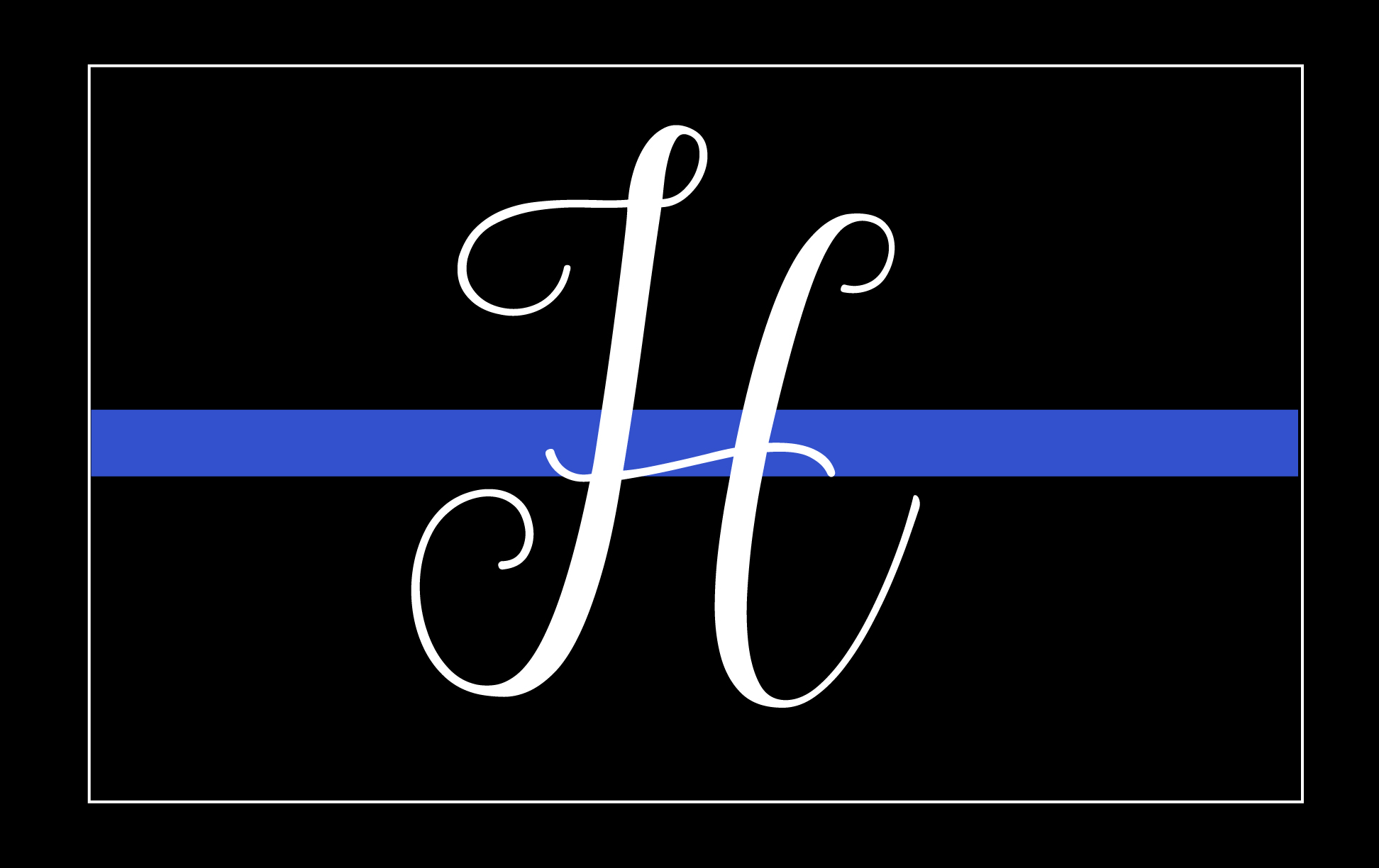 Thin Blue Line Monogram Doormat