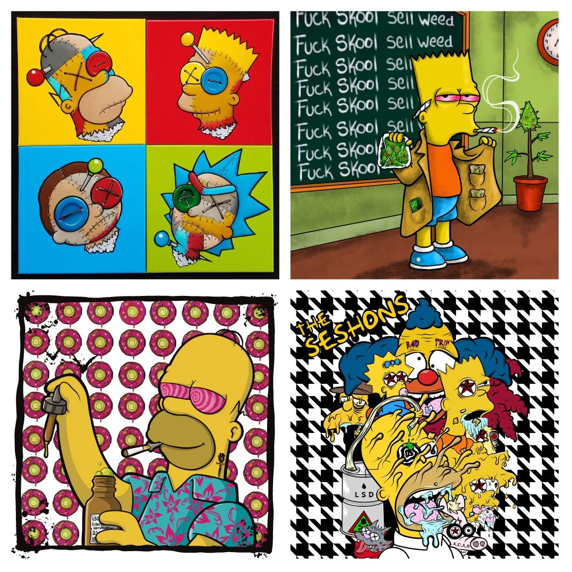 4x4 Holographic Stickers-Set of 4 New Designs