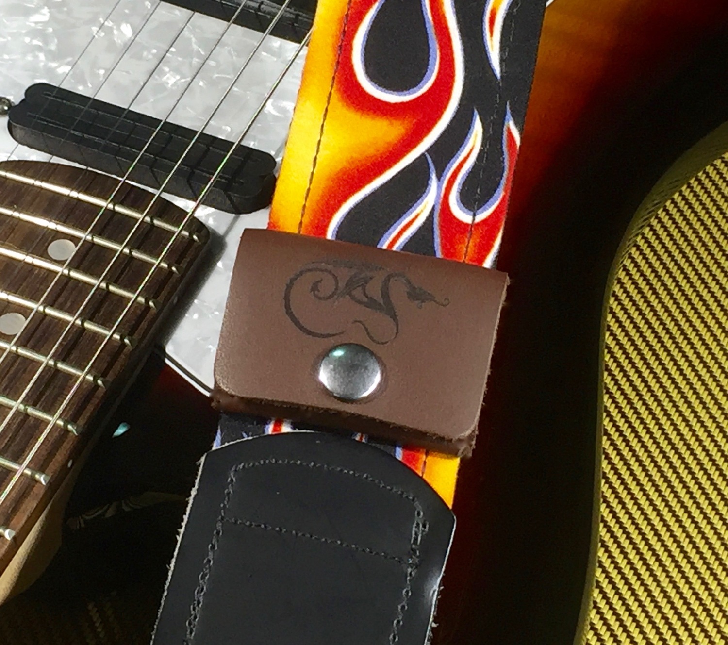 Strap Mounted Guitar Pick Holder - Dragon's Heart Guitar Picks