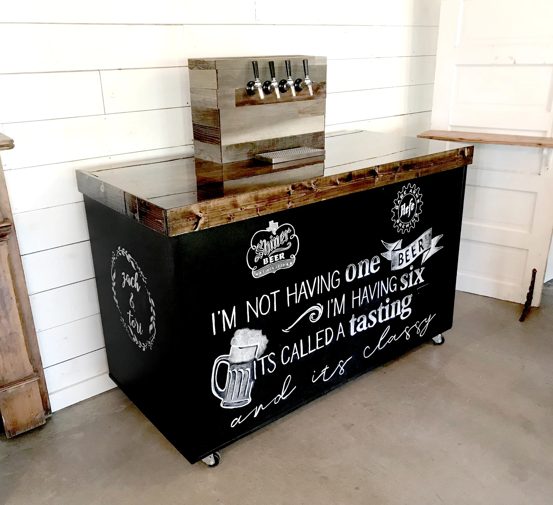 Wedding Kegerator Chalk Design