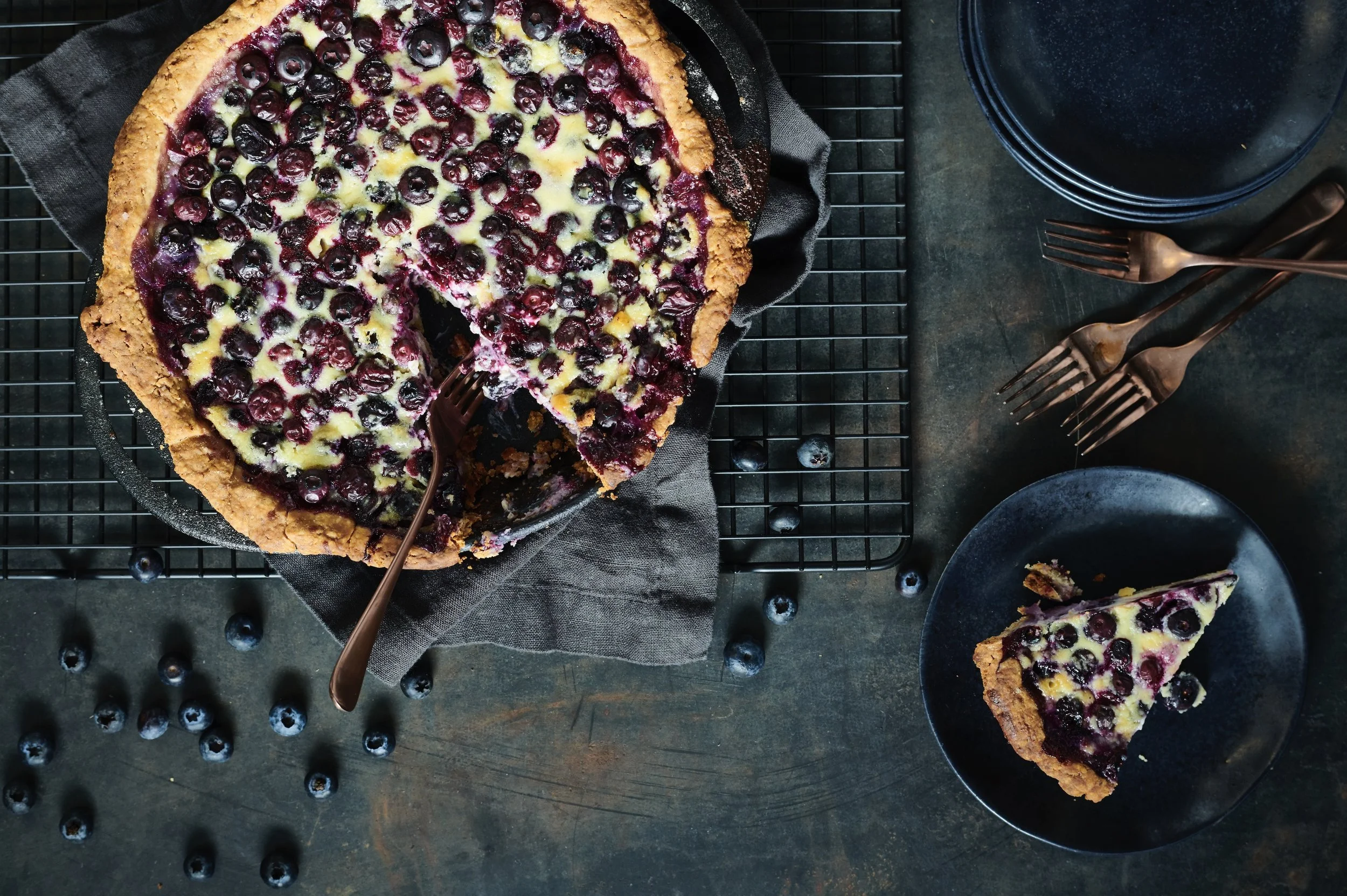 Blueberry Curd Pie