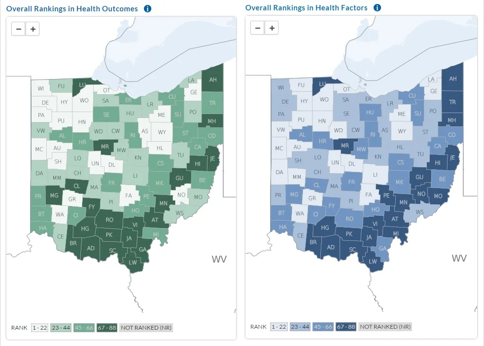 More than half of southeastern Ohio counties ranked lower in 2016 health survey