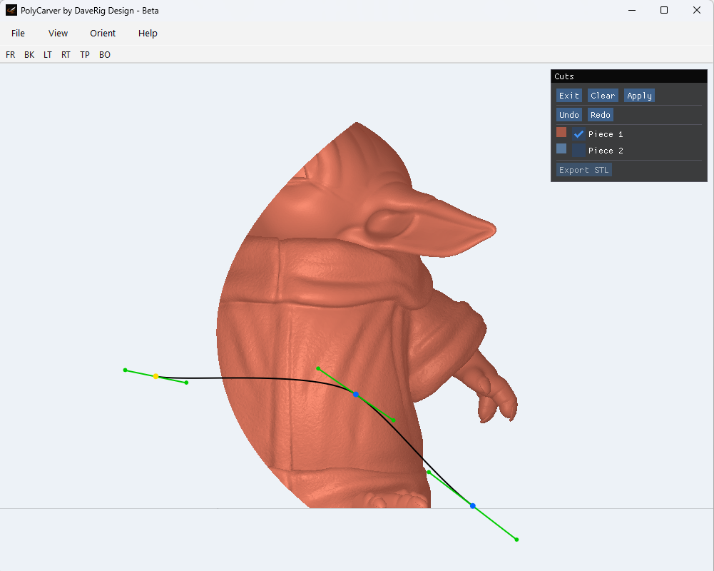 3D digital model of a small animal, possibly a bird or chick, with a stylized appearance and simplified features, shown in a modeling software interface.
