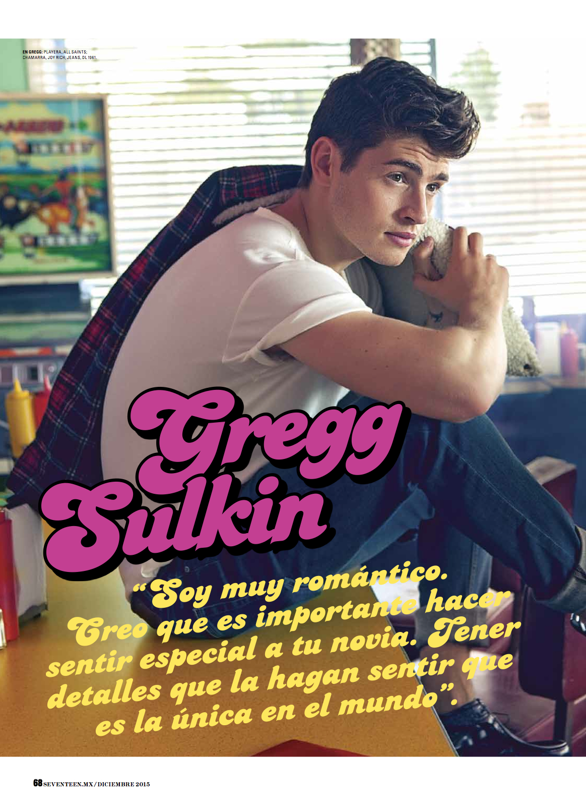 Actor- Gregg Sulkin / Men's Groomer - Mara Capozzi