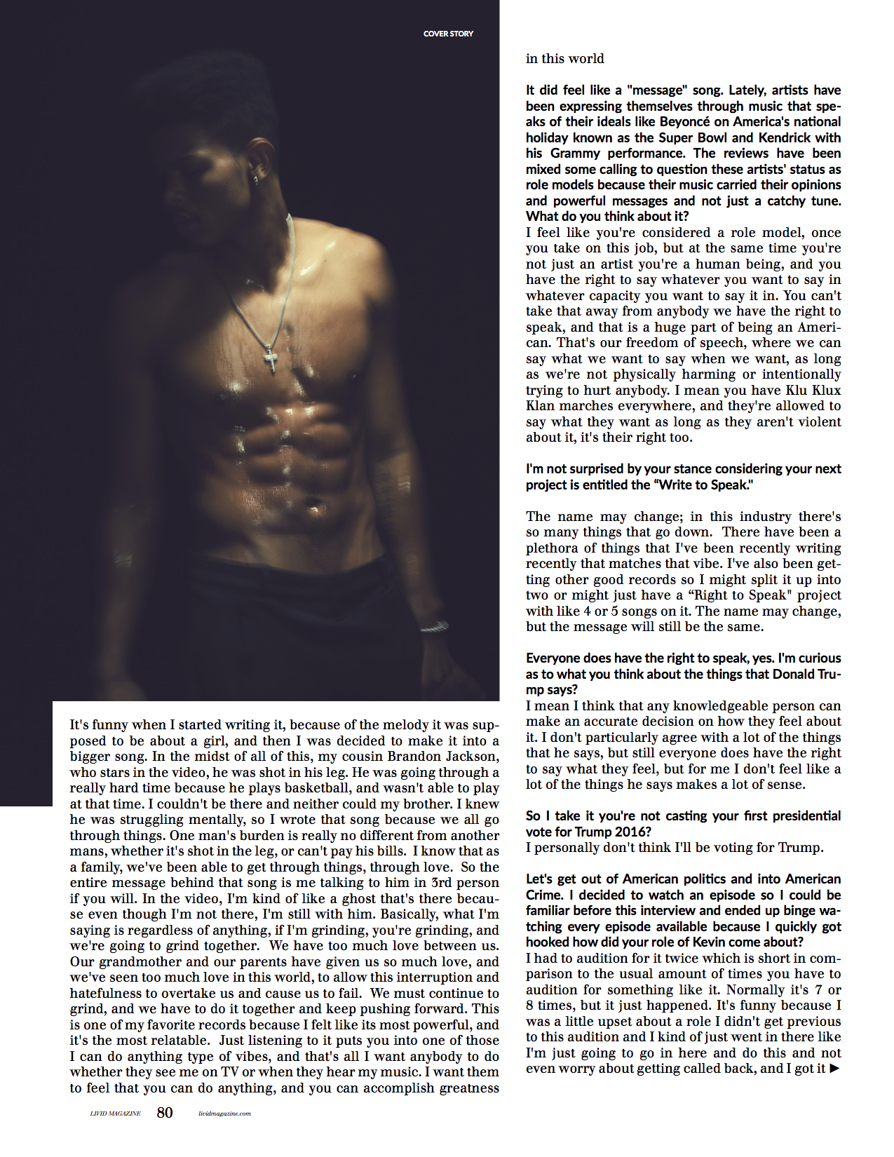 Actor, Musician - Trevor Jackson / Men's Groomer Mara Capozzi / Photos by Shaugn + John
