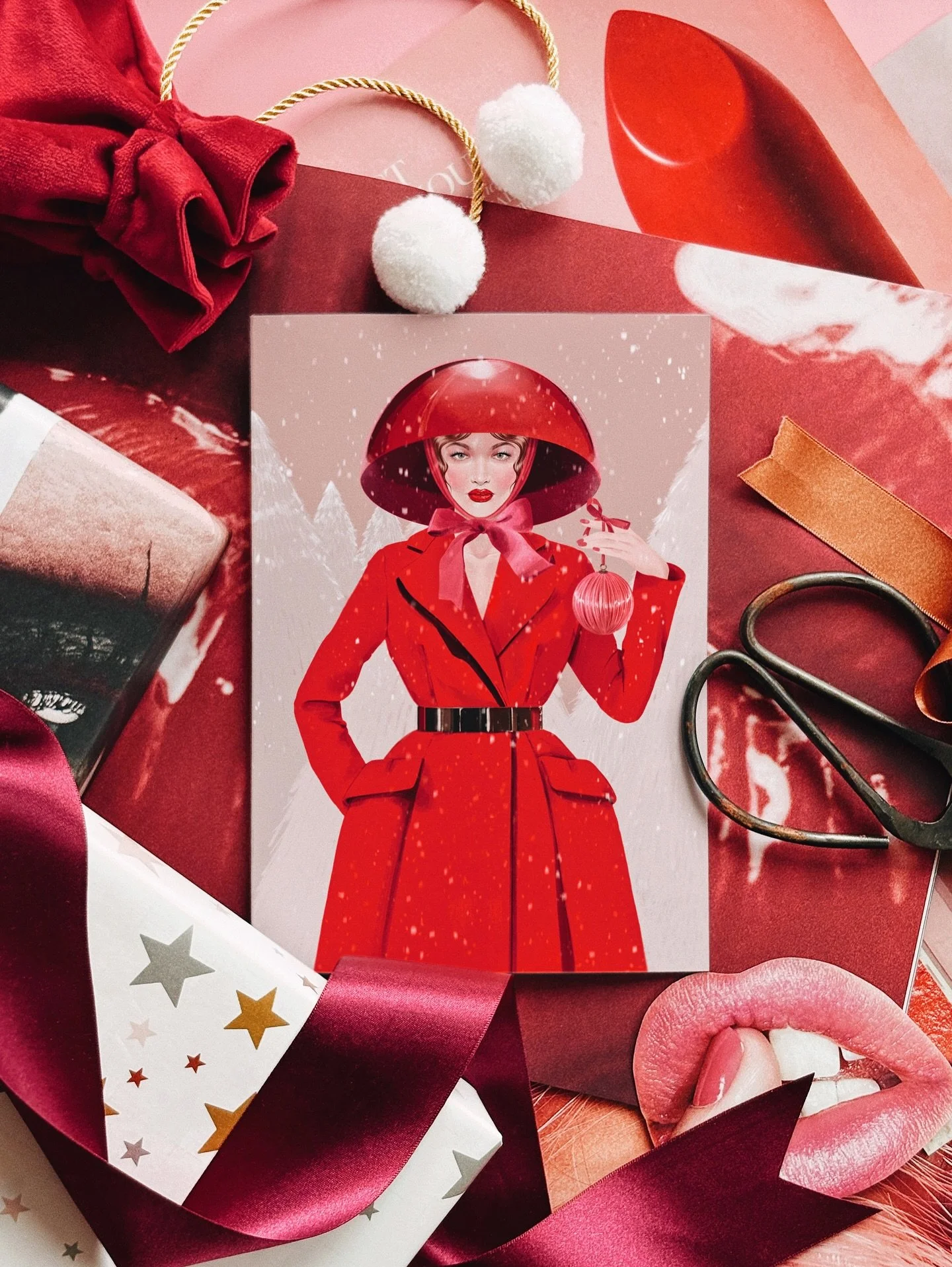 &hellip;and just like that, the silly season is upon us!
This year&rsquo;s holiday card is channeling vintage Parisian Chic.
From the cherry red coat to the silk bauble dangling delicately from a ribbon,
this doll is ready to bring the fashionably fe