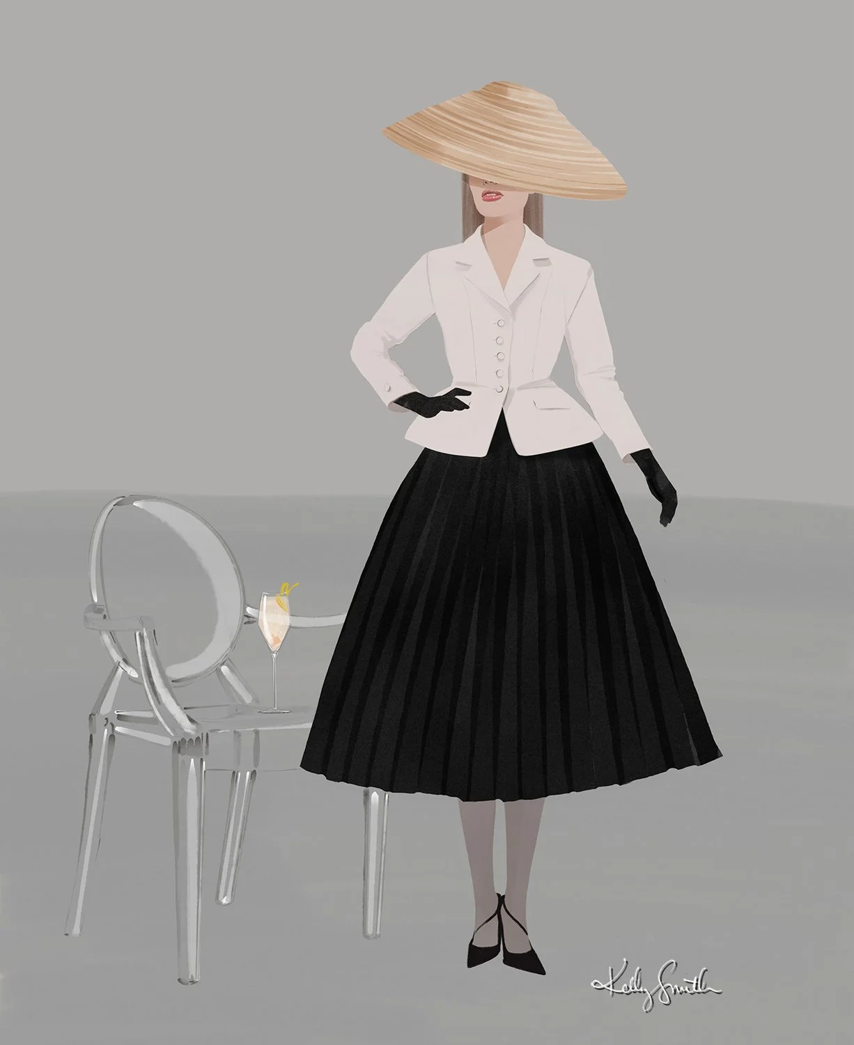 Christian Dior Bar Suit Illustrated
