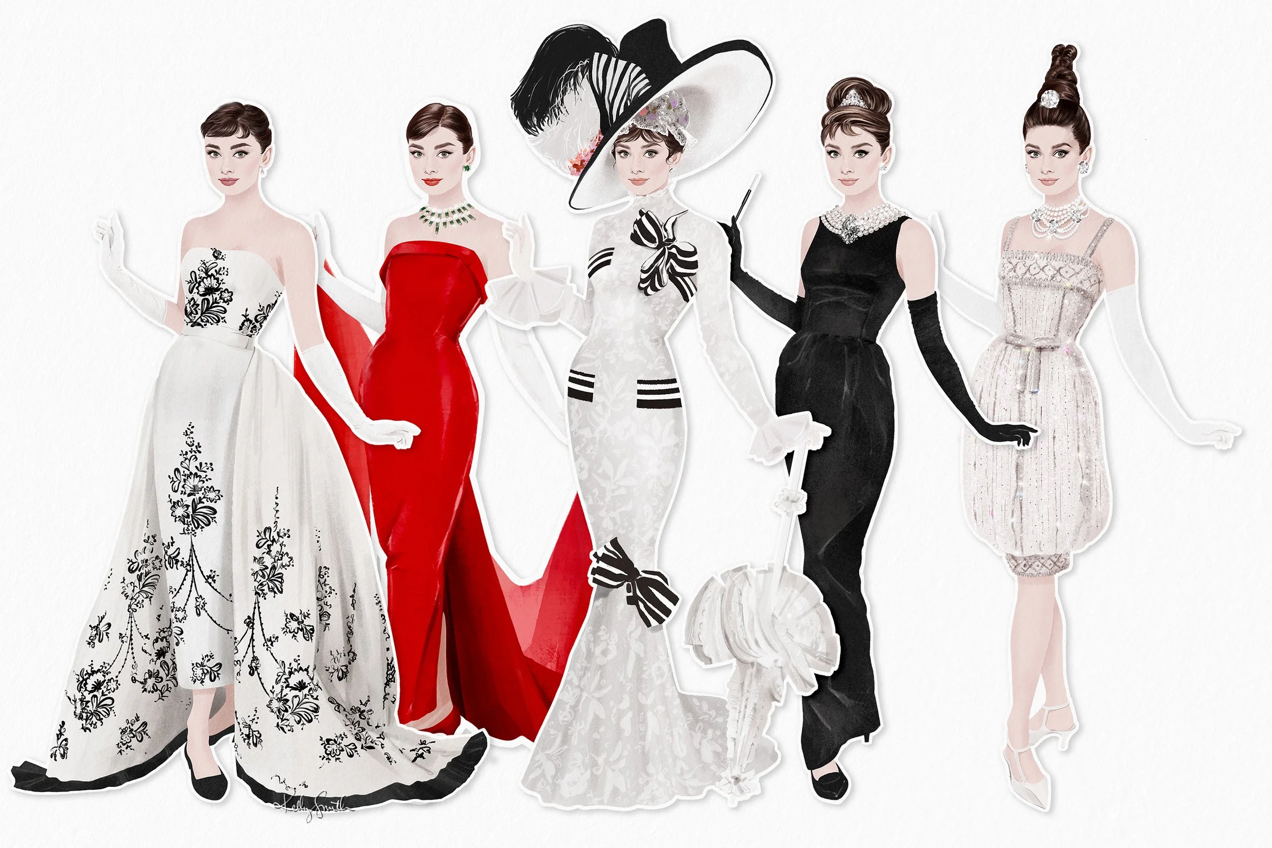 Audrey Hepburn paper dolls Illustrated by Kelly Smith