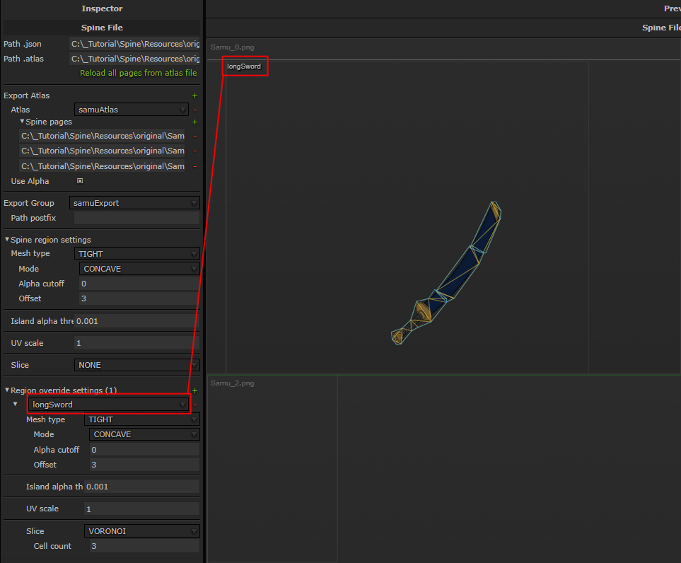 Then select specific region by name