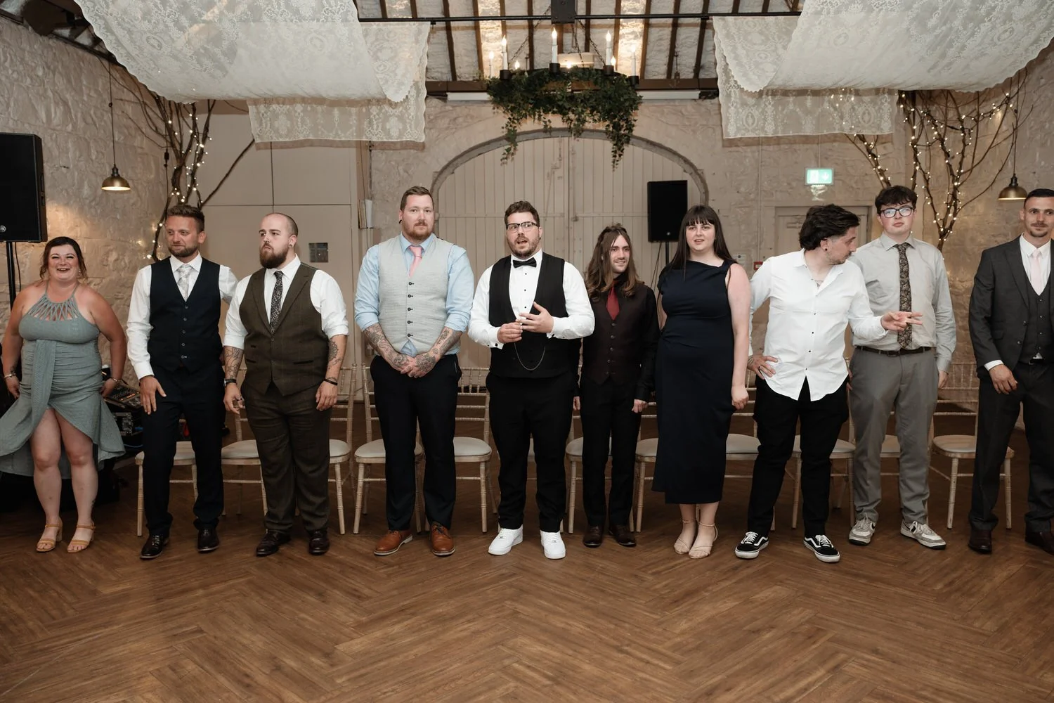 Humanist wedding ceremony in walled garden at Larchfield Estate 89
