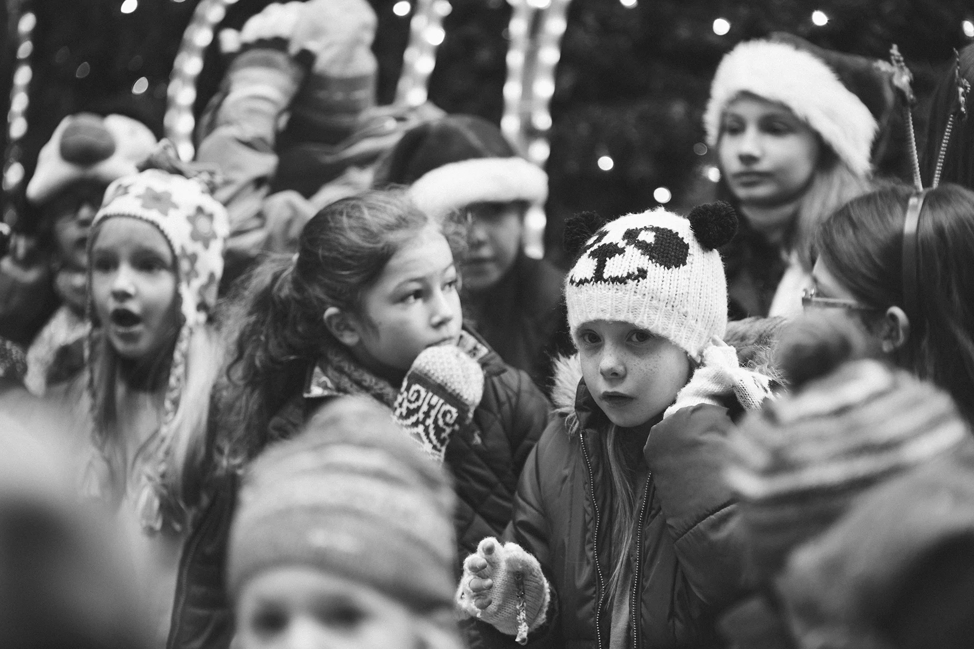 Lisburn Children's Community Choir gather at Victoria Square Belfast today.