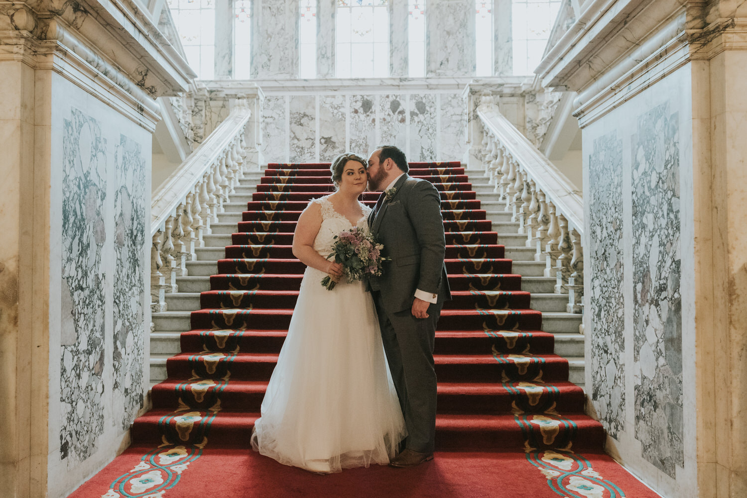Wedding couple at Belfast City Hall