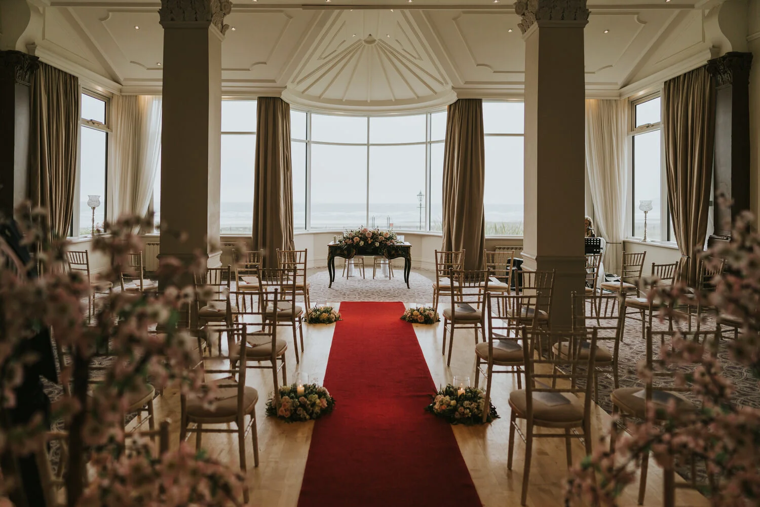Wedding ceremony room set up at Slieve Donard Resort and Spa