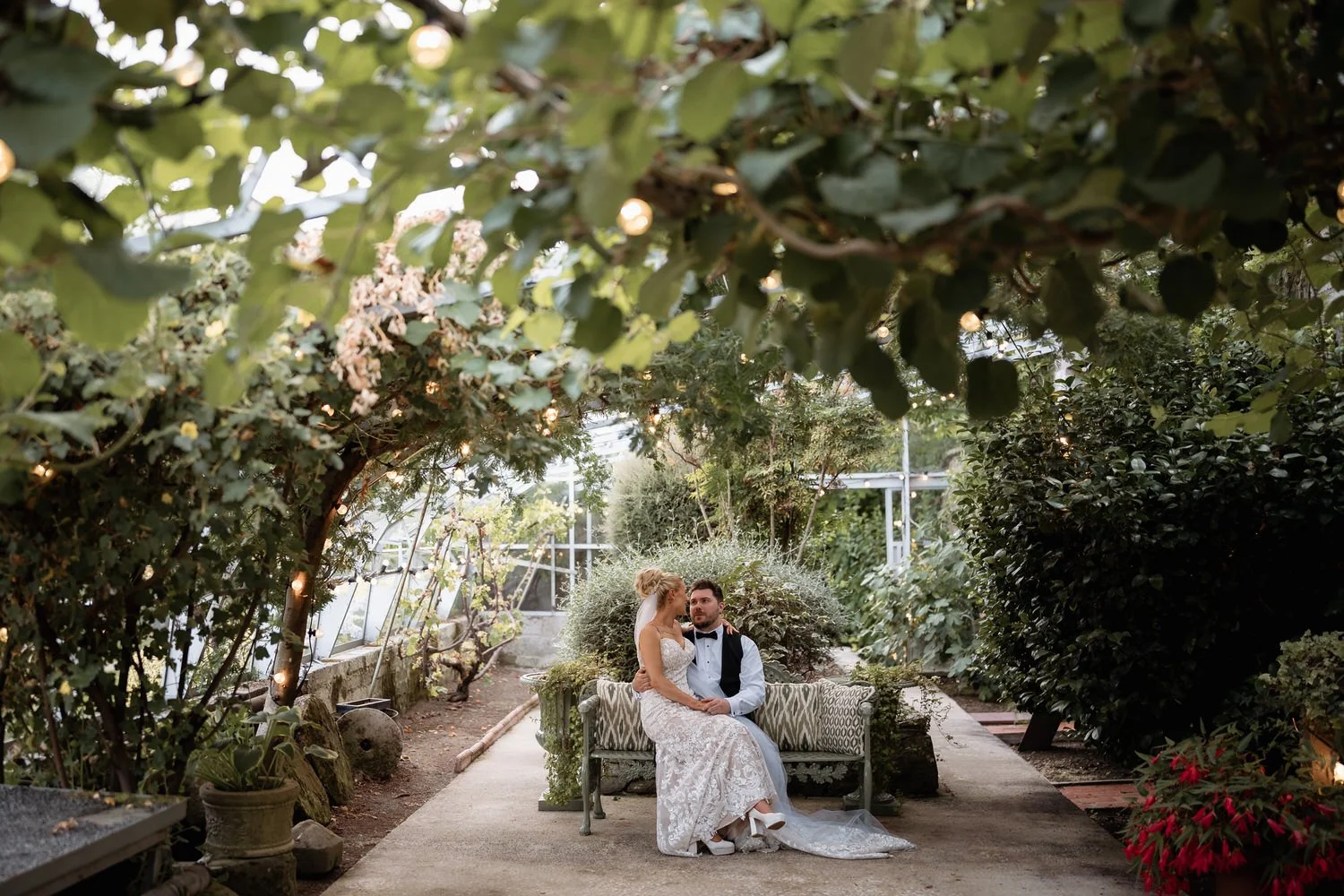 Humanist wedding ceremony in walled garden at Larchfield Estate 67