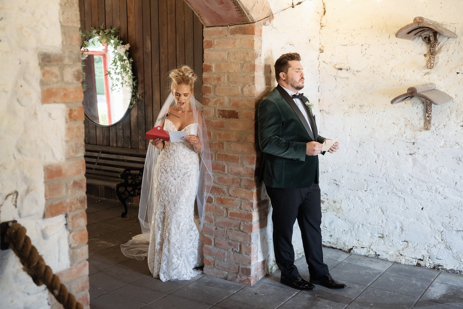 Humanist wedding ceremony in walled garden at Larchfield Estate 13