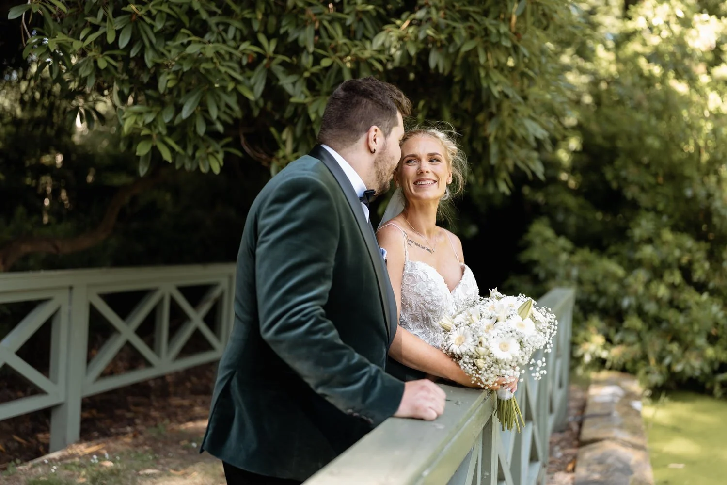 Humanist wedding ceremony in walled garden at Larchfield Estate 43