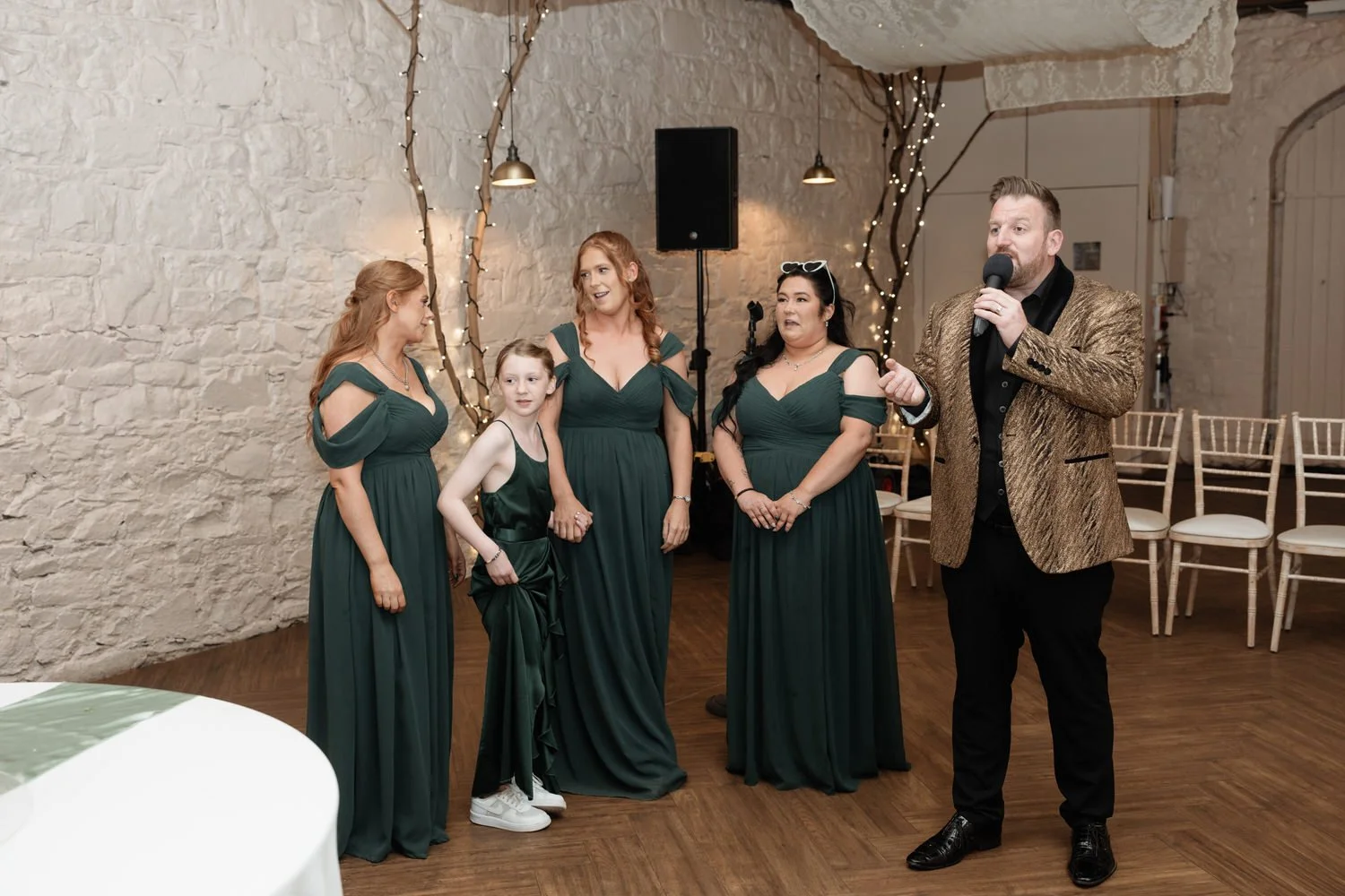 Humanist wedding ceremony in walled garden at Larchfield Estate 92
