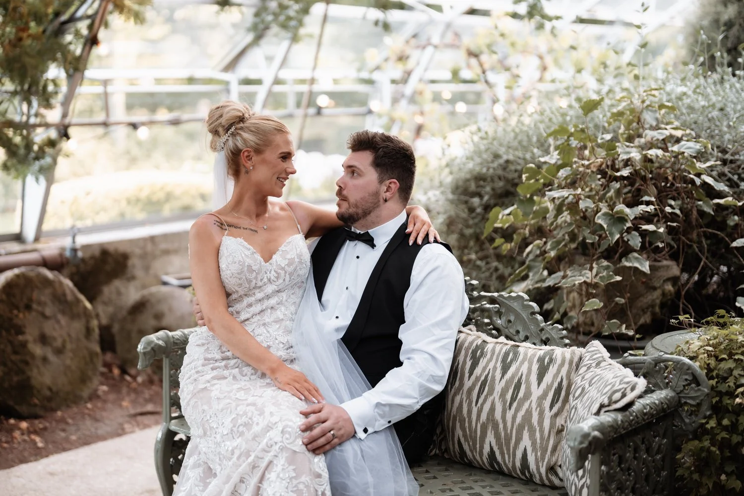 Humanist wedding ceremony in walled garden at Larchfield Estate 66
