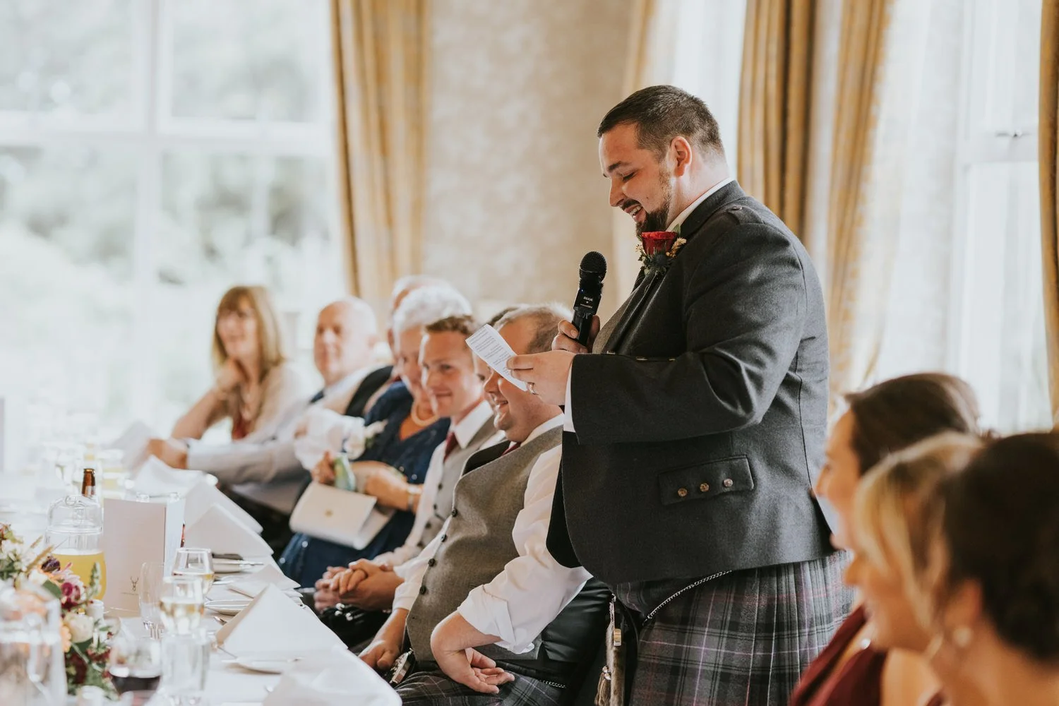 Best man giving a speech at a wedding at Corick House Hotel and Spa