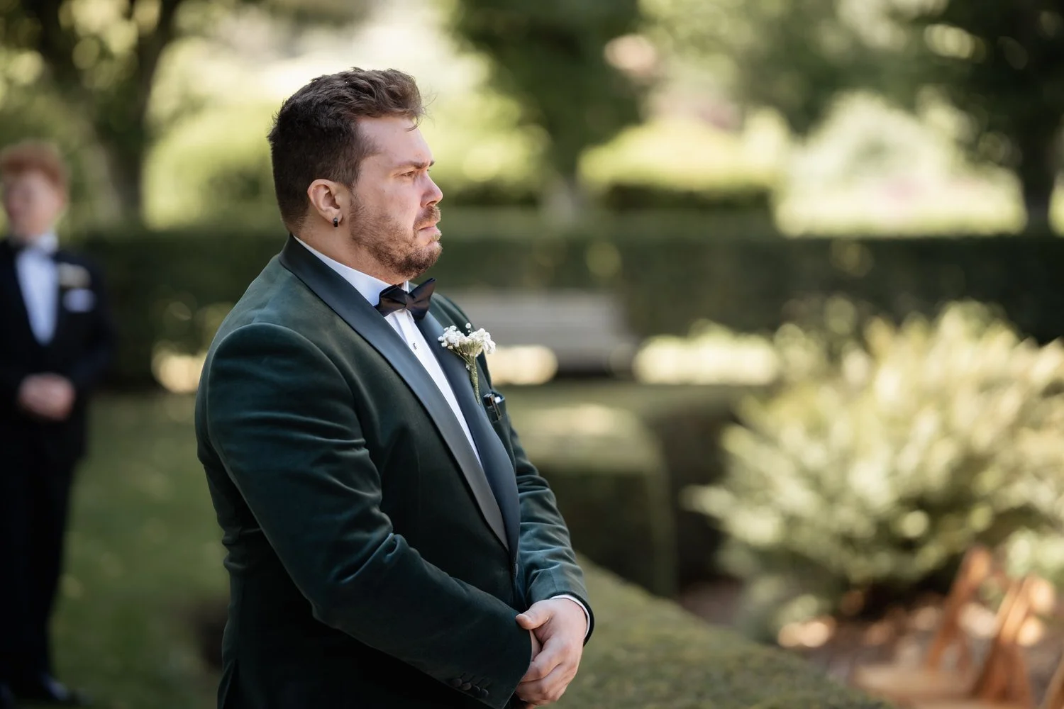 Humanist wedding ceremony in walled garden at Larchfield Estate 14