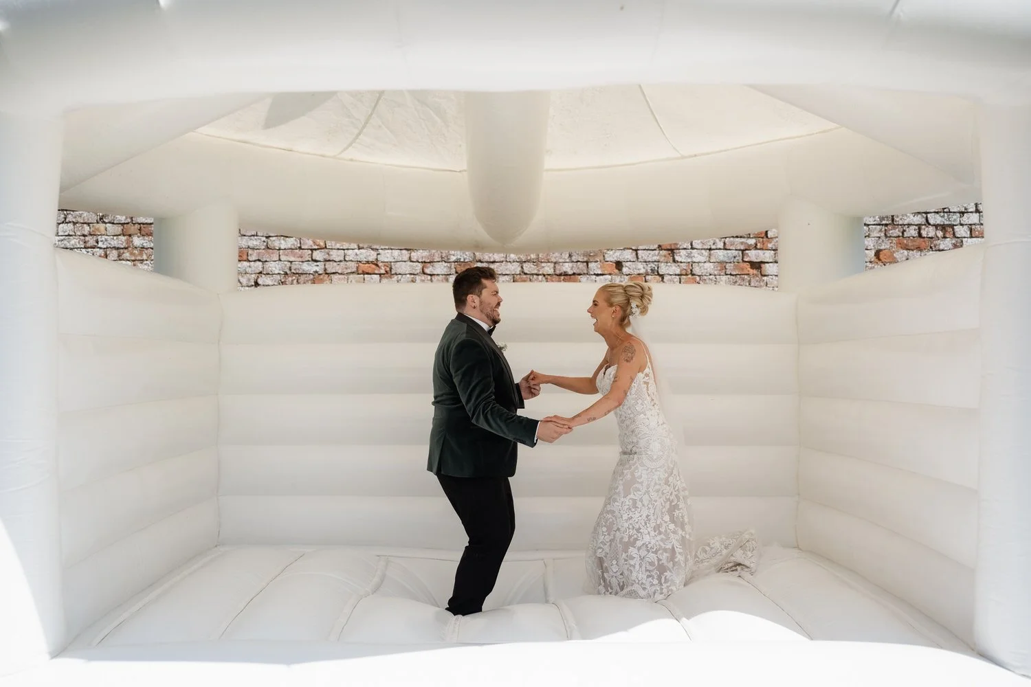 Humanist wedding ceremony in walled garden at Larchfield Estate 29