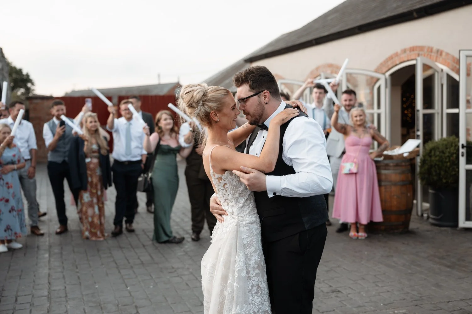 Humanist wedding ceremony in walled garden at Larchfield Estate 81