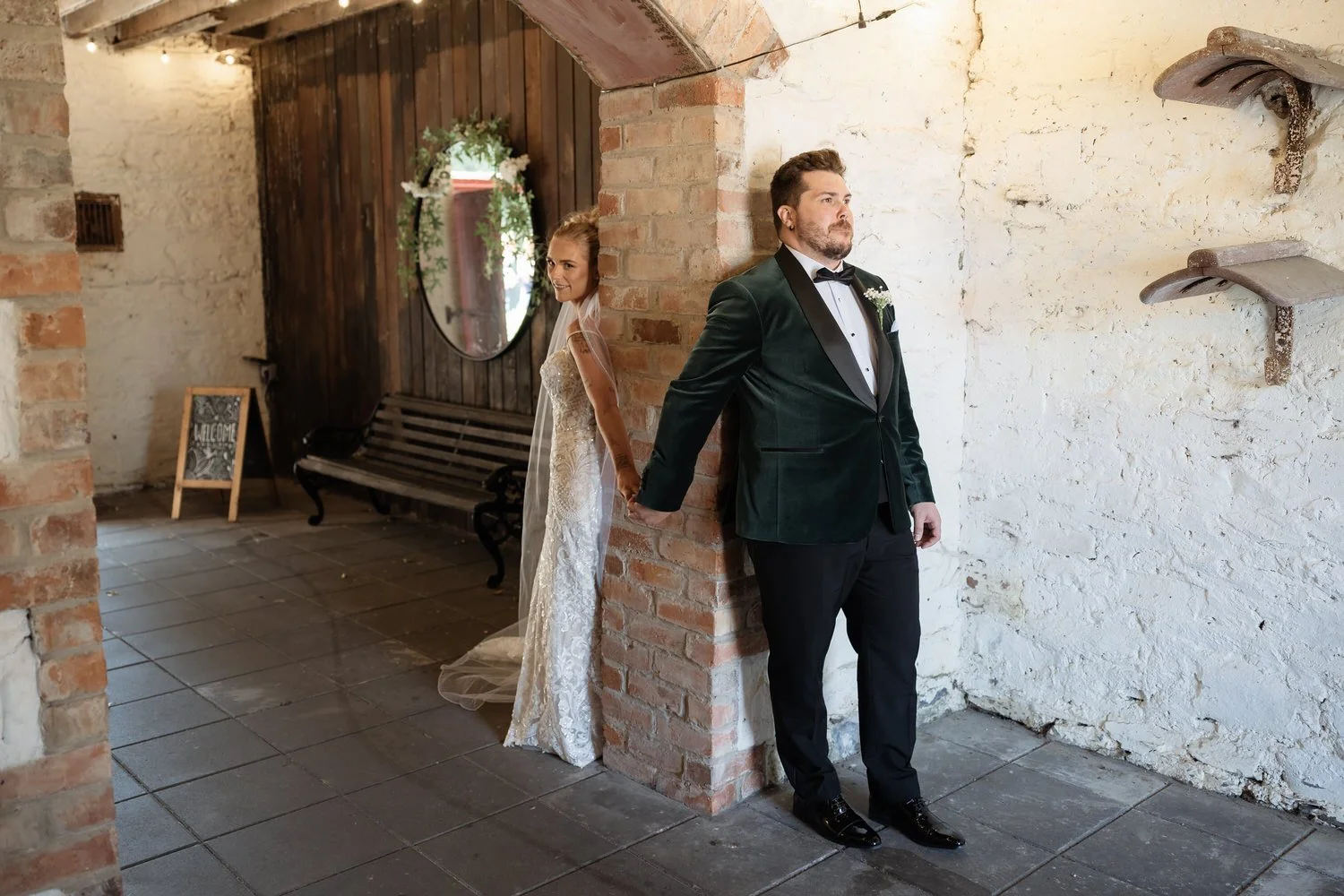 Humanist wedding ceremony in walled garden at Larchfield Estate 12
