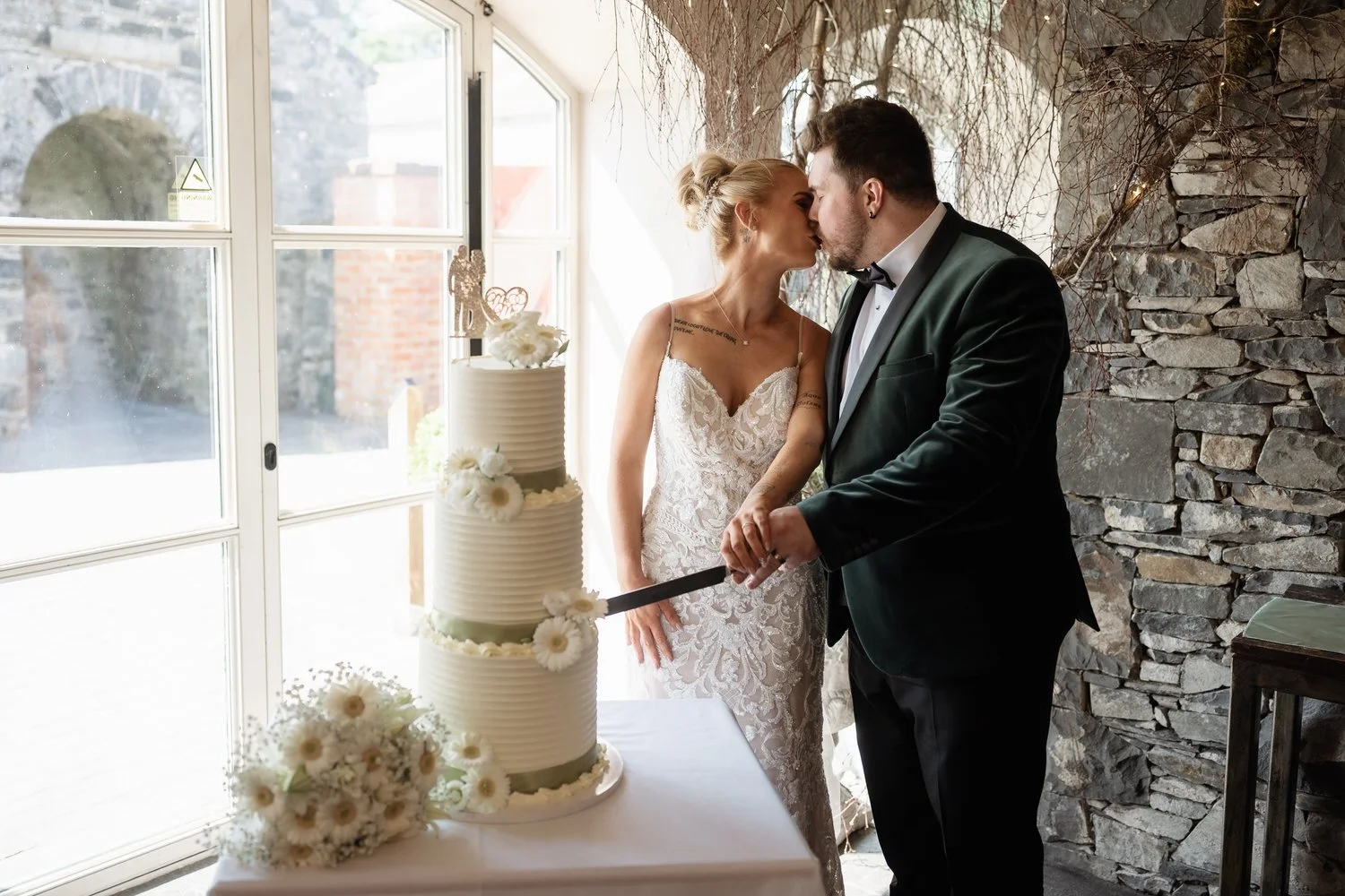 Humanist wedding ceremony in walled garden at Larchfield Estate 31