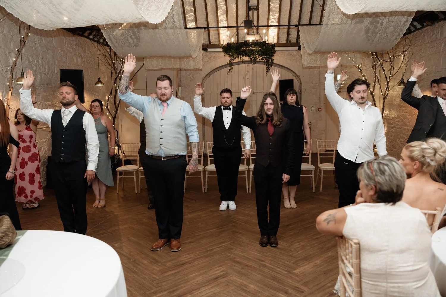 Humanist wedding ceremony in walled garden at Larchfield Estate 91