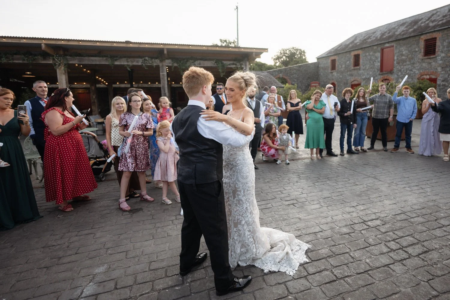 Humanist wedding ceremony in walled garden at Larchfield Estate 83