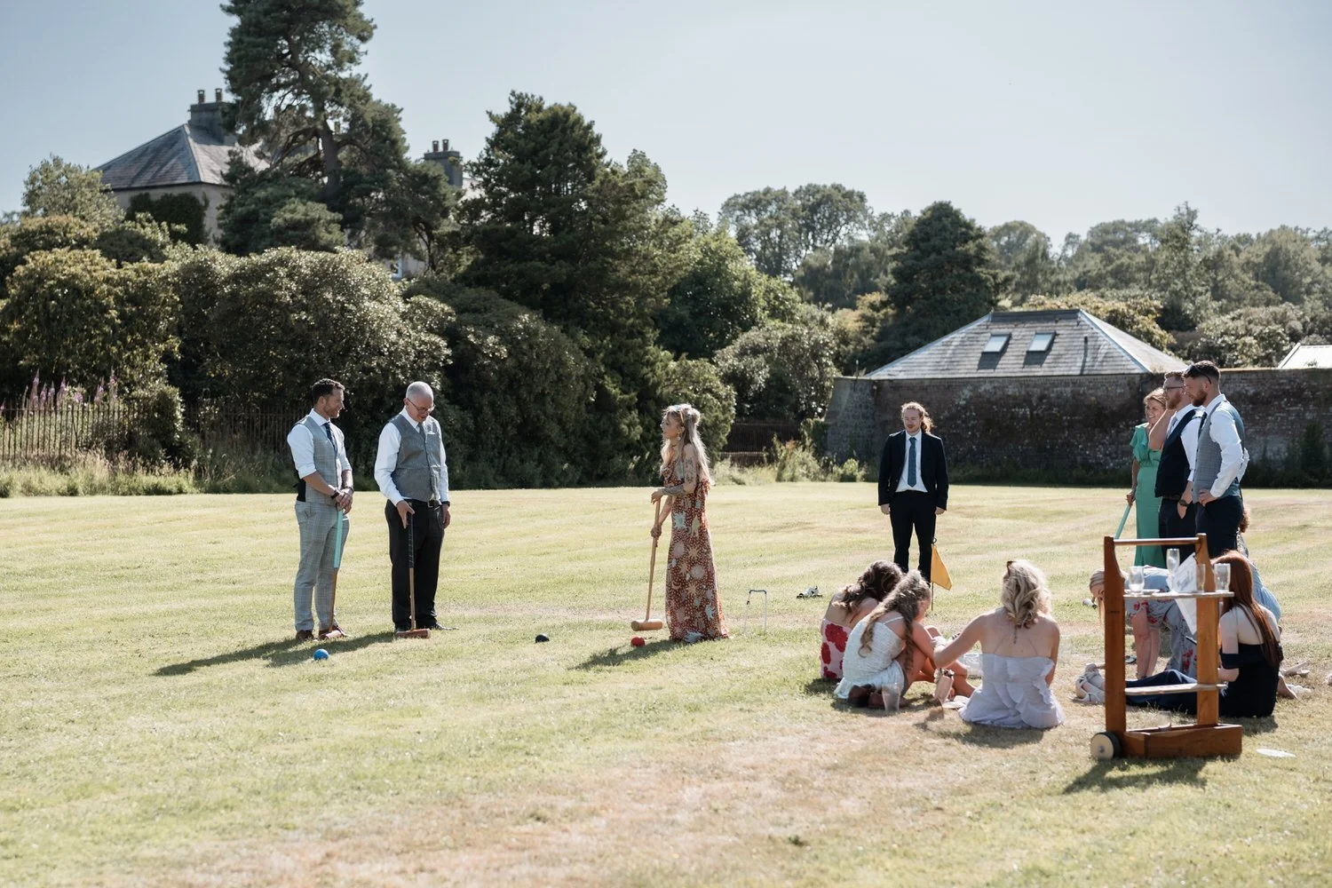 Humanist wedding ceremony in walled garden at Larchfield Estate 55