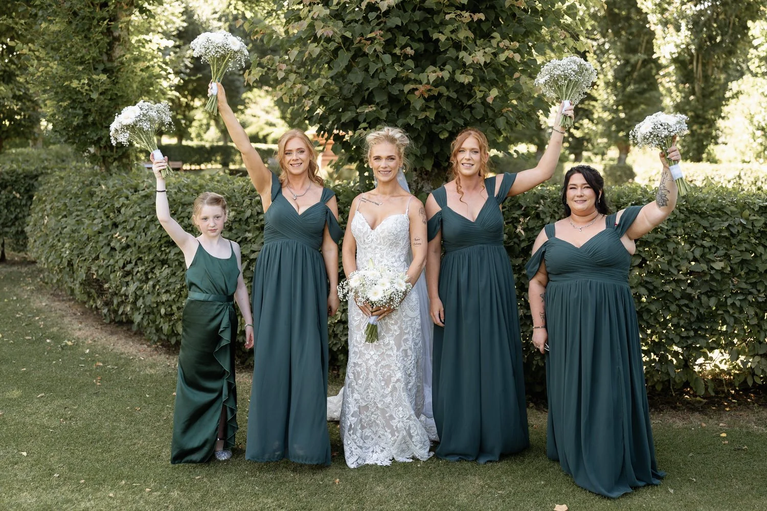 Humanist wedding ceremony in walled garden at Larchfield Estate 51