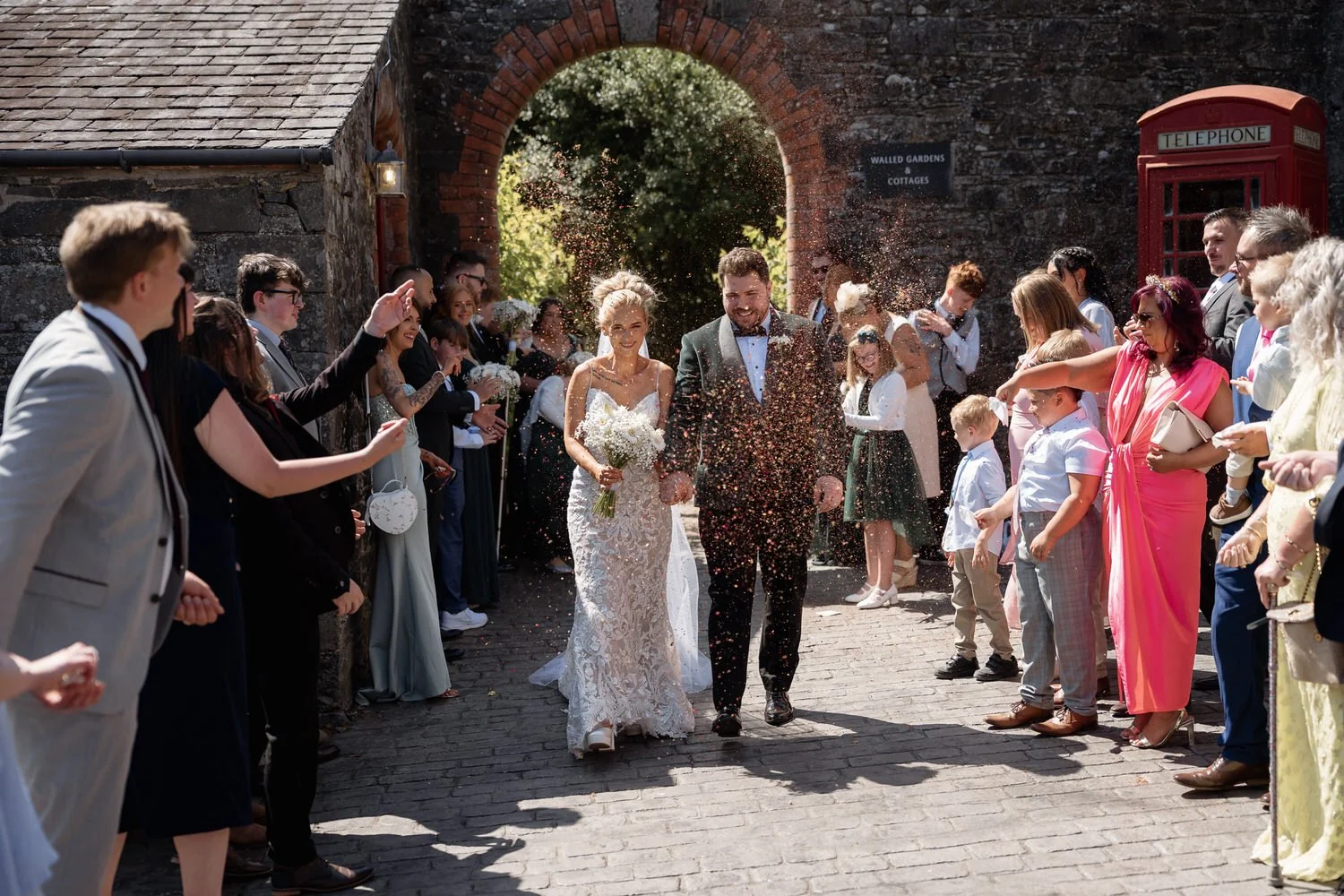 Humanist wedding ceremony in walled garden at Larchfield Estate 30
