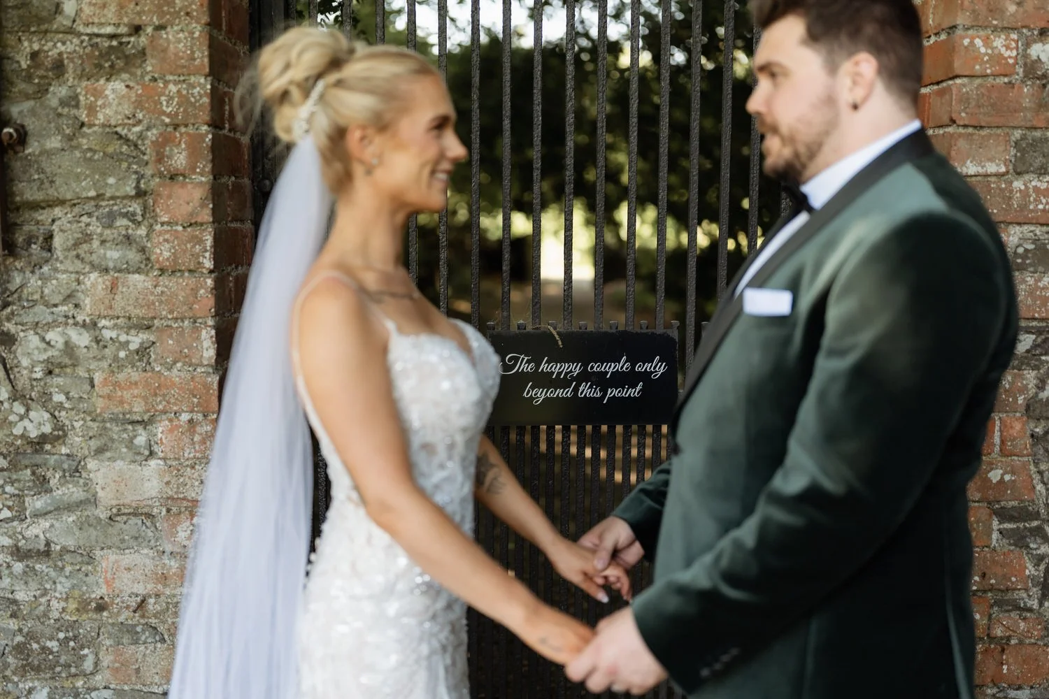 Humanist wedding ceremony in walled garden at Larchfield Estate 36