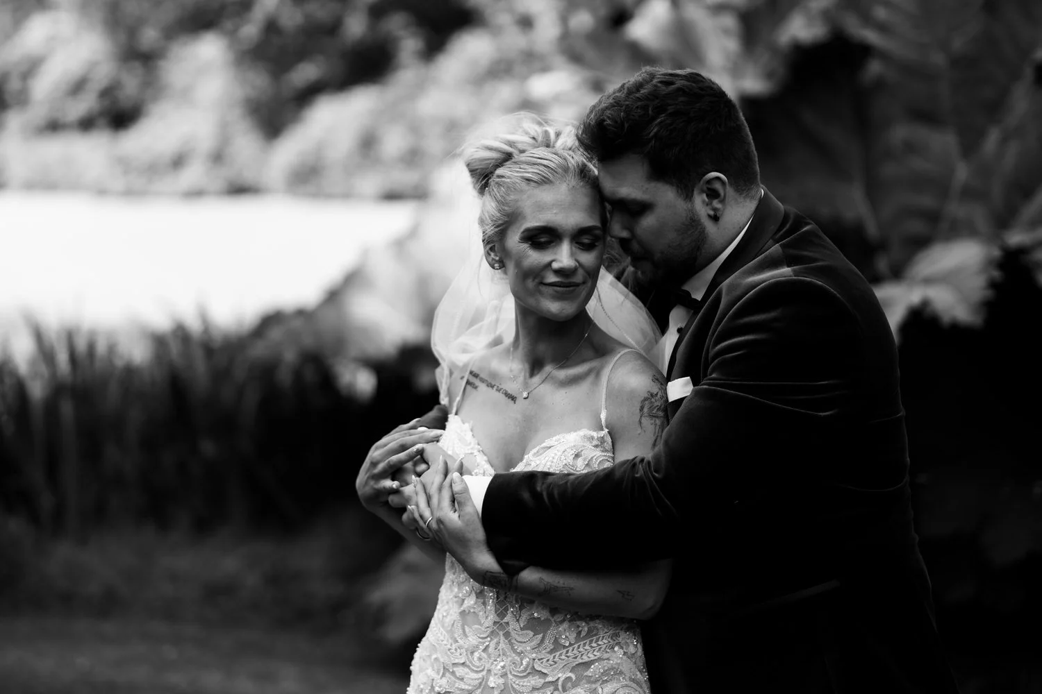 Humanist wedding ceremony in walled garden at Larchfield Estate 39