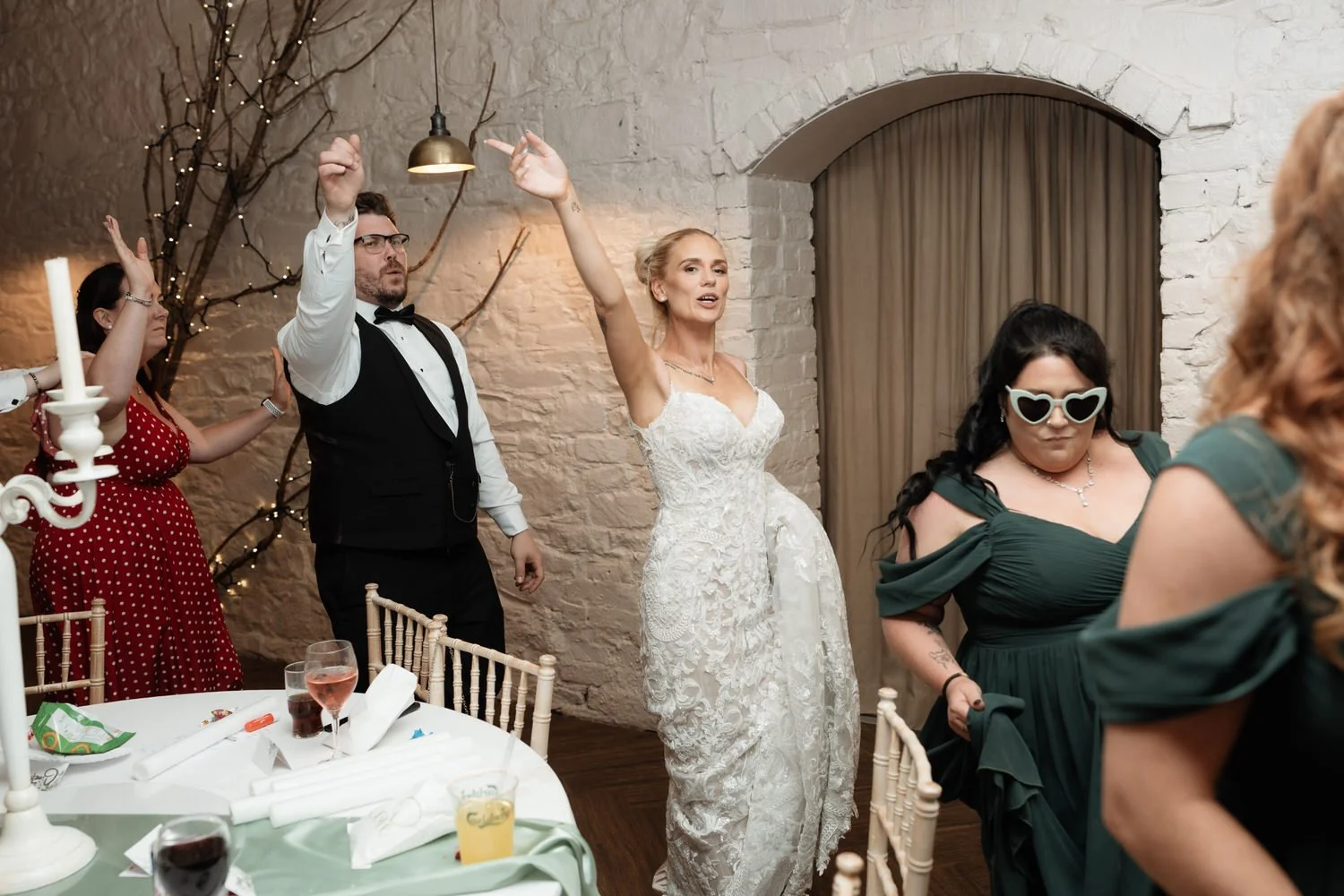 Humanist wedding ceremony in walled garden at Larchfield Estate 87